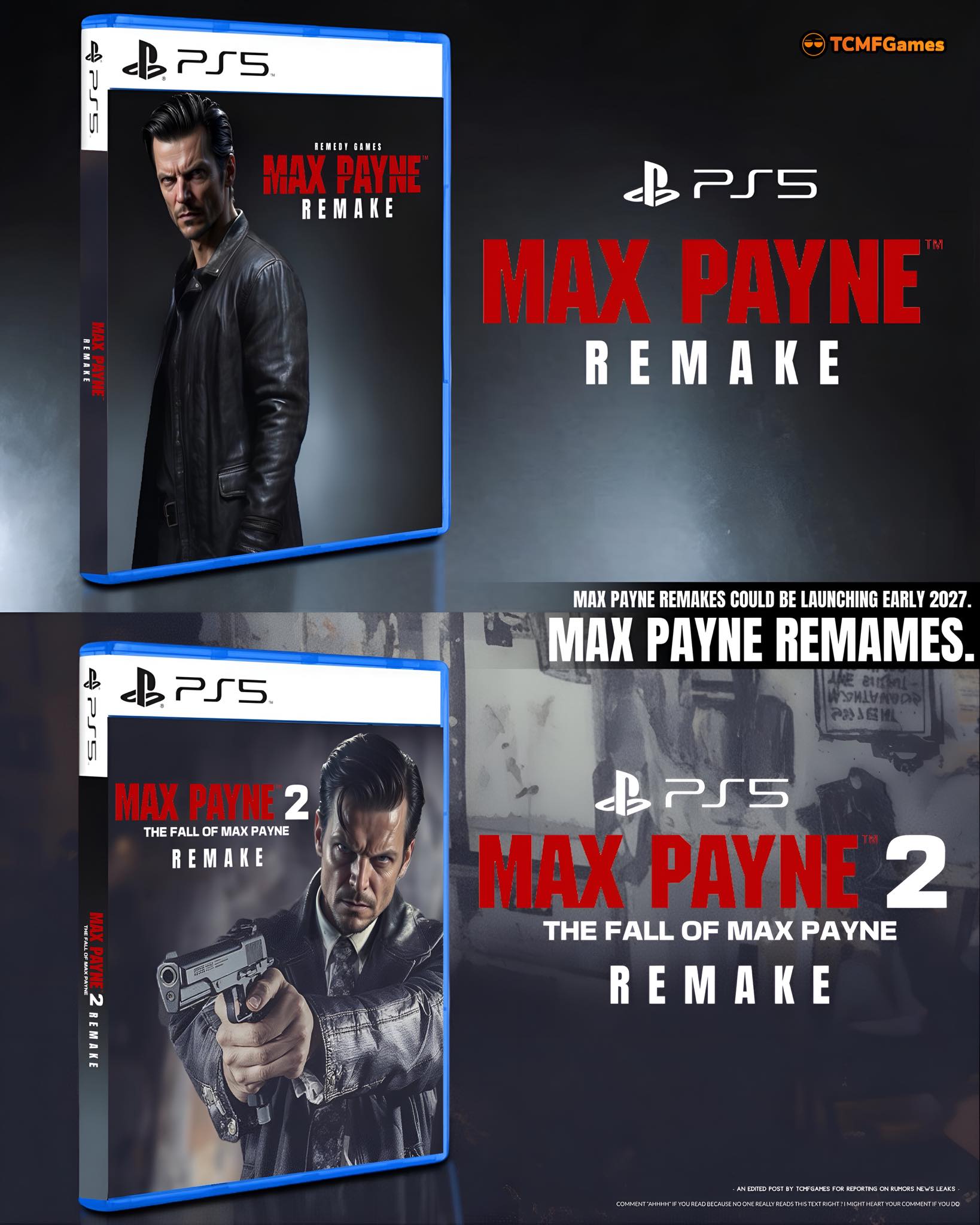 TCMFGames - MAX PAYNE PS5 REMAKES 🔥🔥 ️Set to launch early 2027 per ...