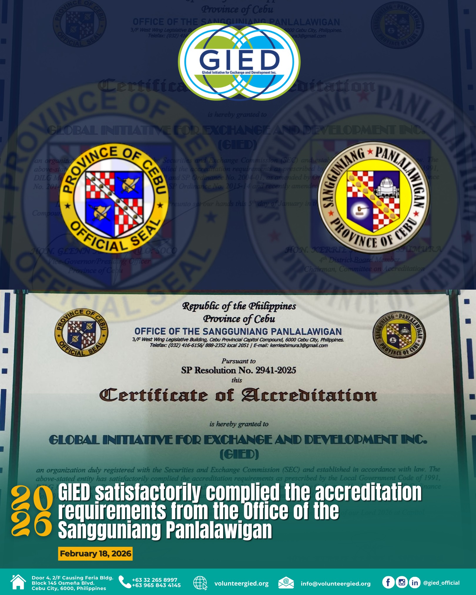 𝐆𝐈𝐄𝐃 𝐑𝐄𝐂𝐄𝐈𝐕𝐄𝐒 𝐂𝐄𝐑𝐓𝐈𝐅𝐈𝐂𝐀𝐓𝐄 𝐎𝐅 𝐀𝐂𝐂𝐑𝐄𝐃𝐈𝐓𝐀𝐓𝐈𝐎𝐍 🎖️ We are proud to share ...
