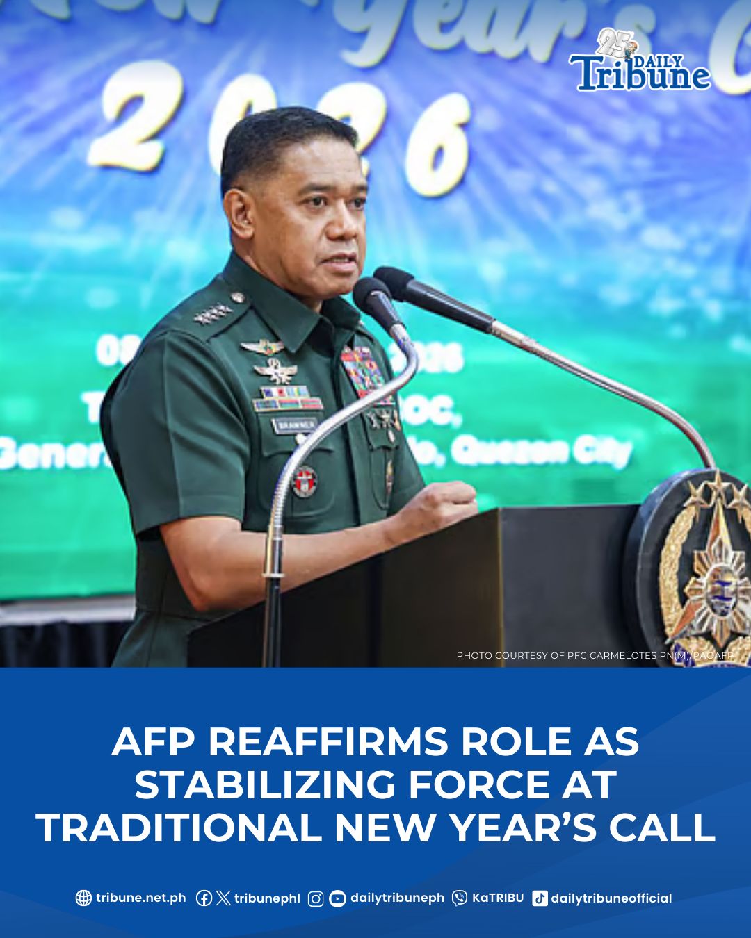 Daily - The Armed Forces of the Philippines (#AFP) reaffirmed its role ...