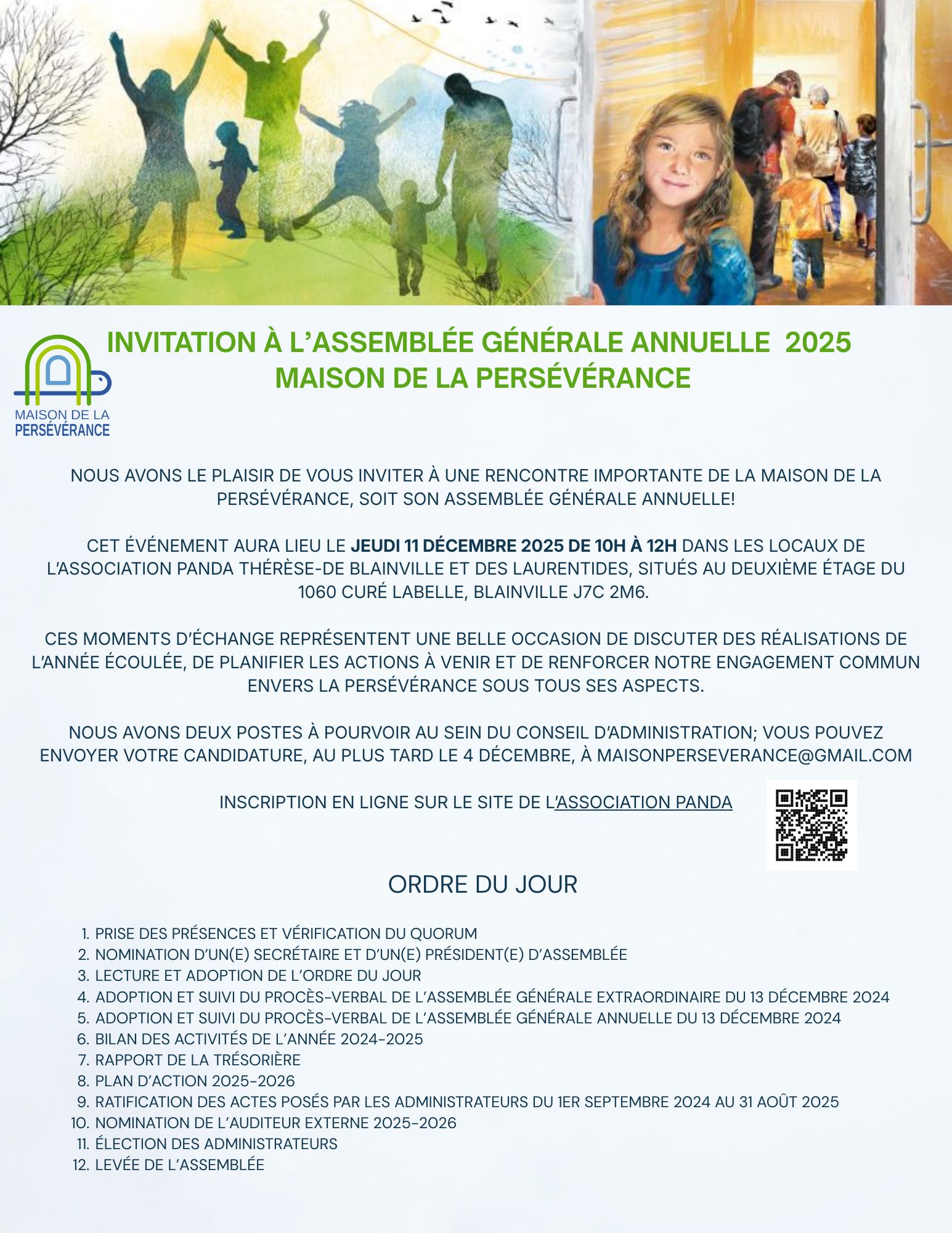 Centre - 📣📣 La Maison de la persévérance tiendra son assemblée générale ...