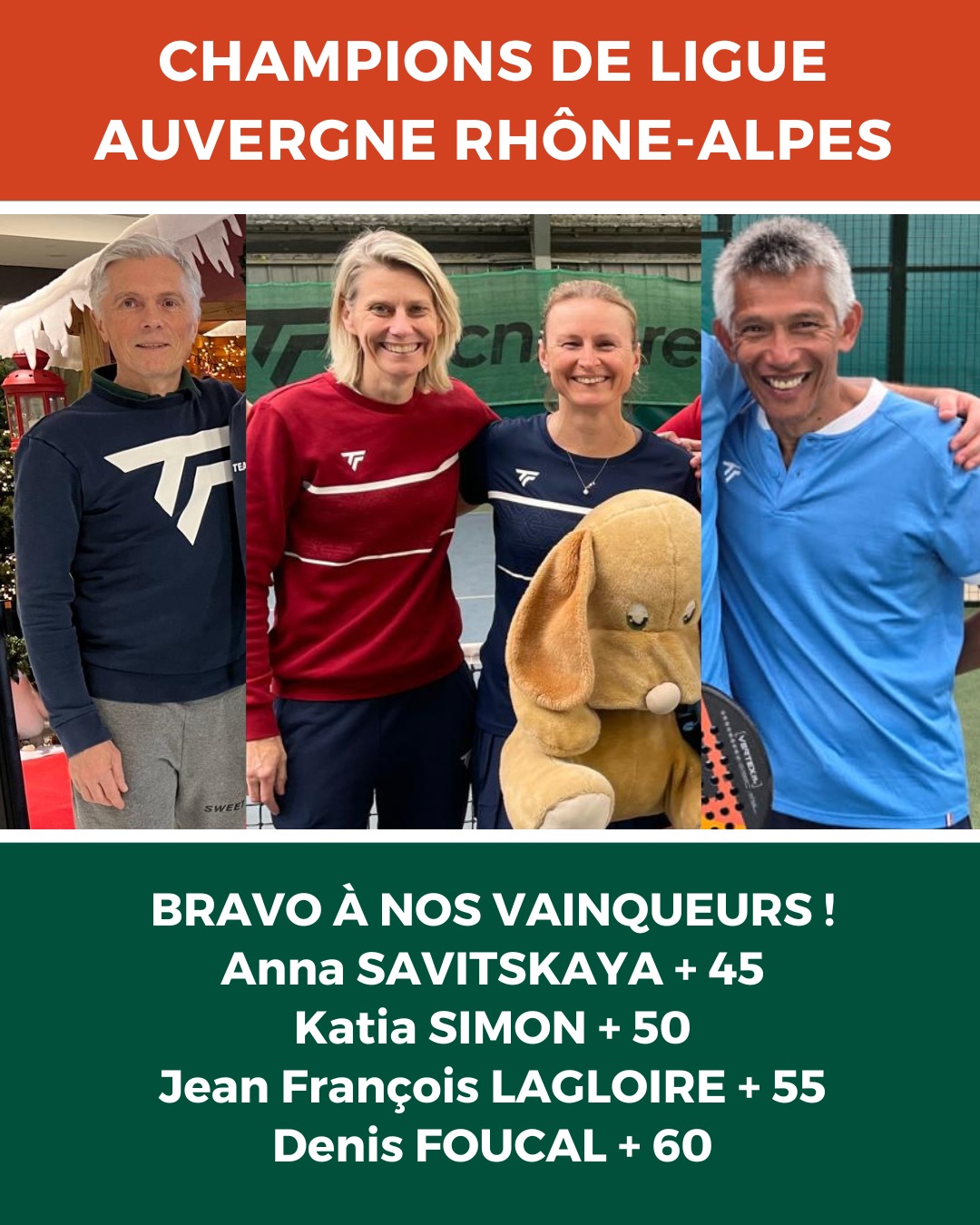Tennis - CHAMPIONS DE LA LIGUE SENIORS + 2025 Après 5 jours de matches ...