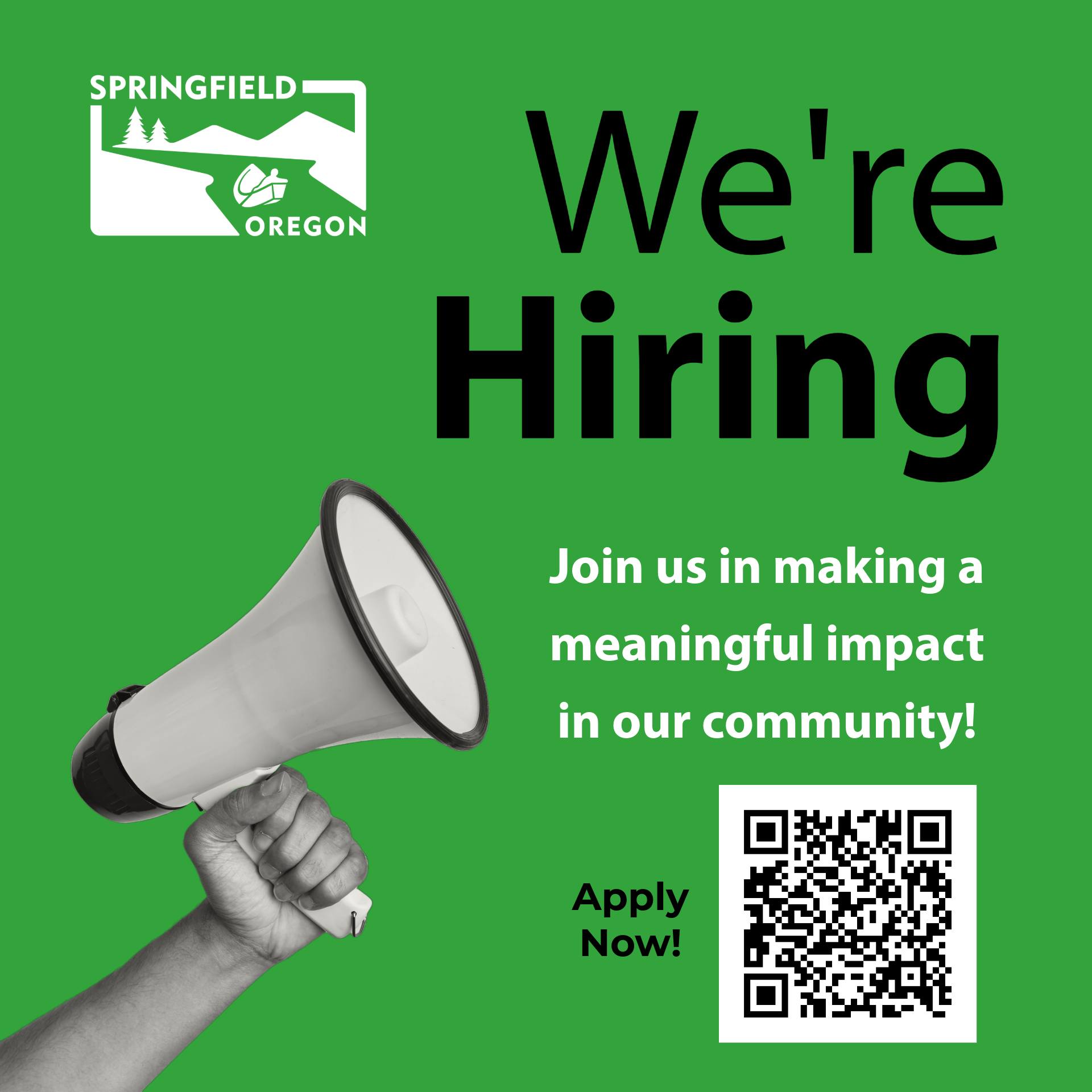 📢 We're hiring!... - City of Springfield, Oregon Government | Facebook