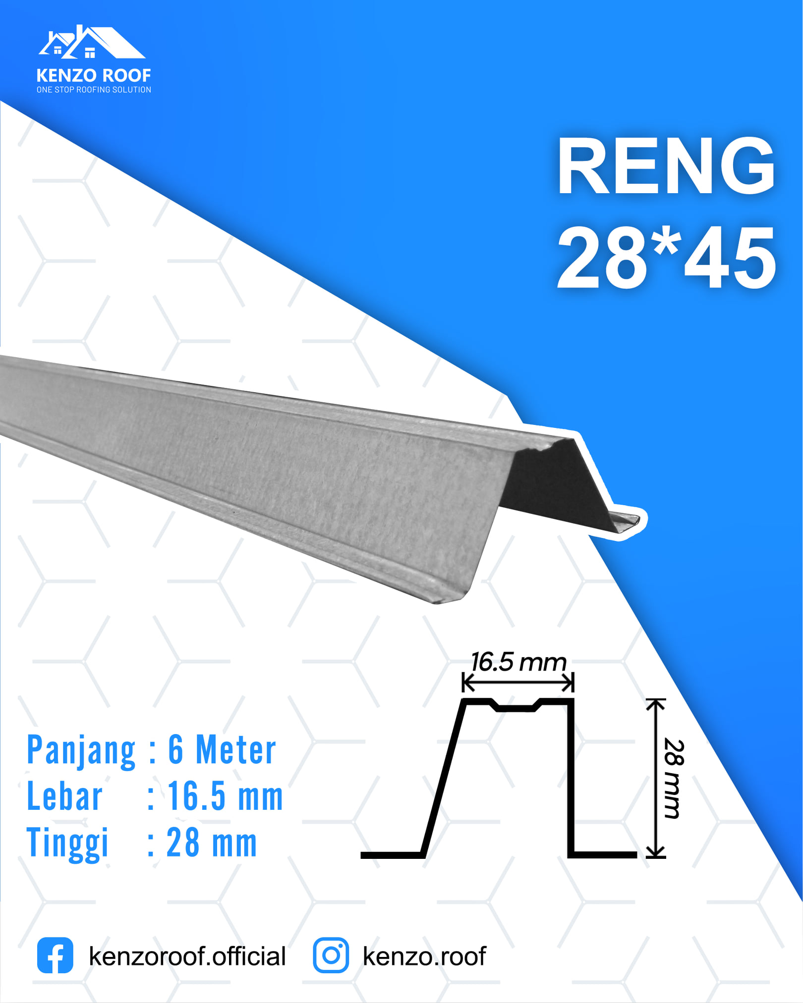 Kenzo Roof - RENG 28*45 • Reng merupakan bagian dari rangka atap yang ...