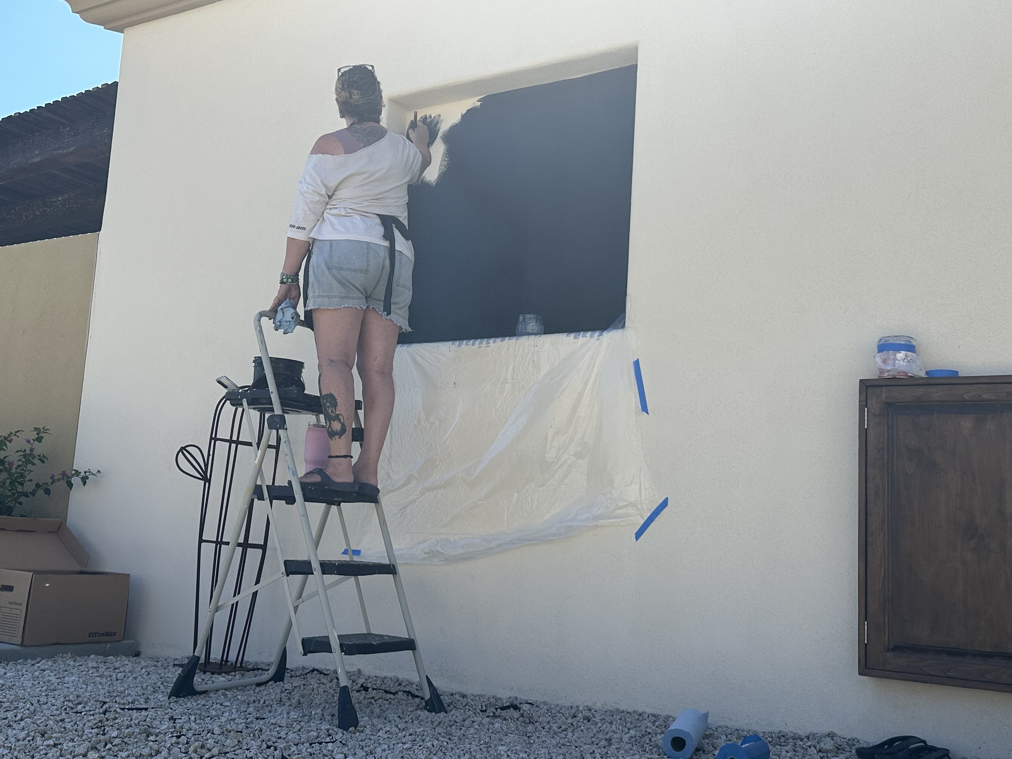 Enjoy - Holly Heiser Hornyan preparing the inset in the outer wall of ...
