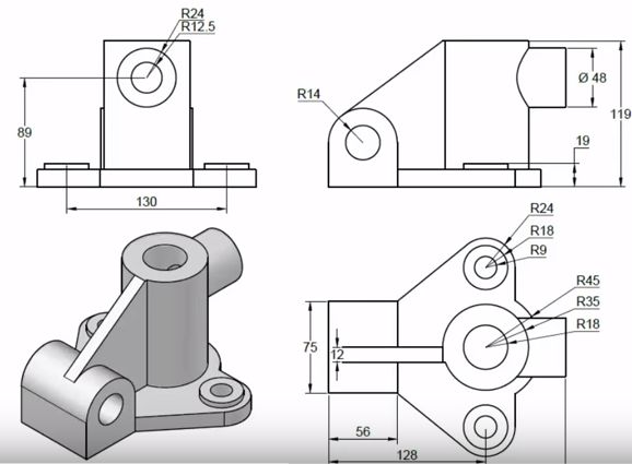 Mechanical - Engineering Drawing Exercise Drawing Tutorial Join Us On ...