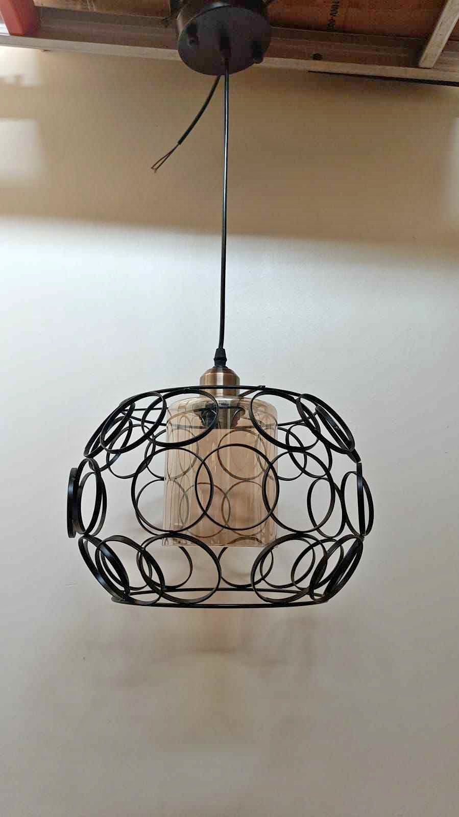 Lampu gantung hias import kaca model minimalis tinggi 35cm... BISA COD ...