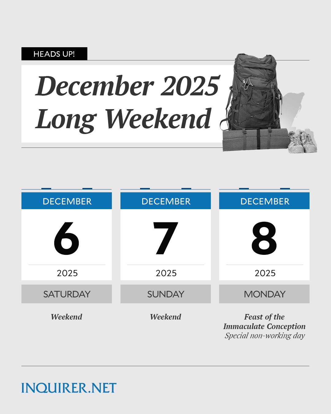 INQUIRER.net - LONG WEEKEND ALERT! 🗓️ This December... | Facebook