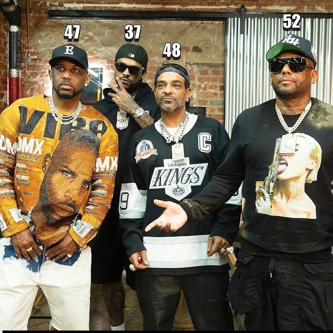 Black suits, New York presence. 🗽 Fab, Jim Jones, Maino & Dave East.