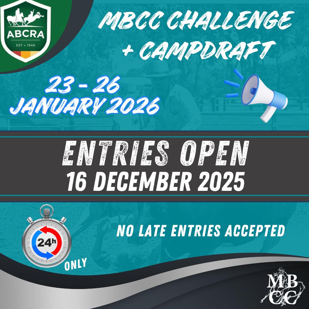 📣MBCC Announcement 📣... - Mount Barker Campdraft Club Inc. | Facebook