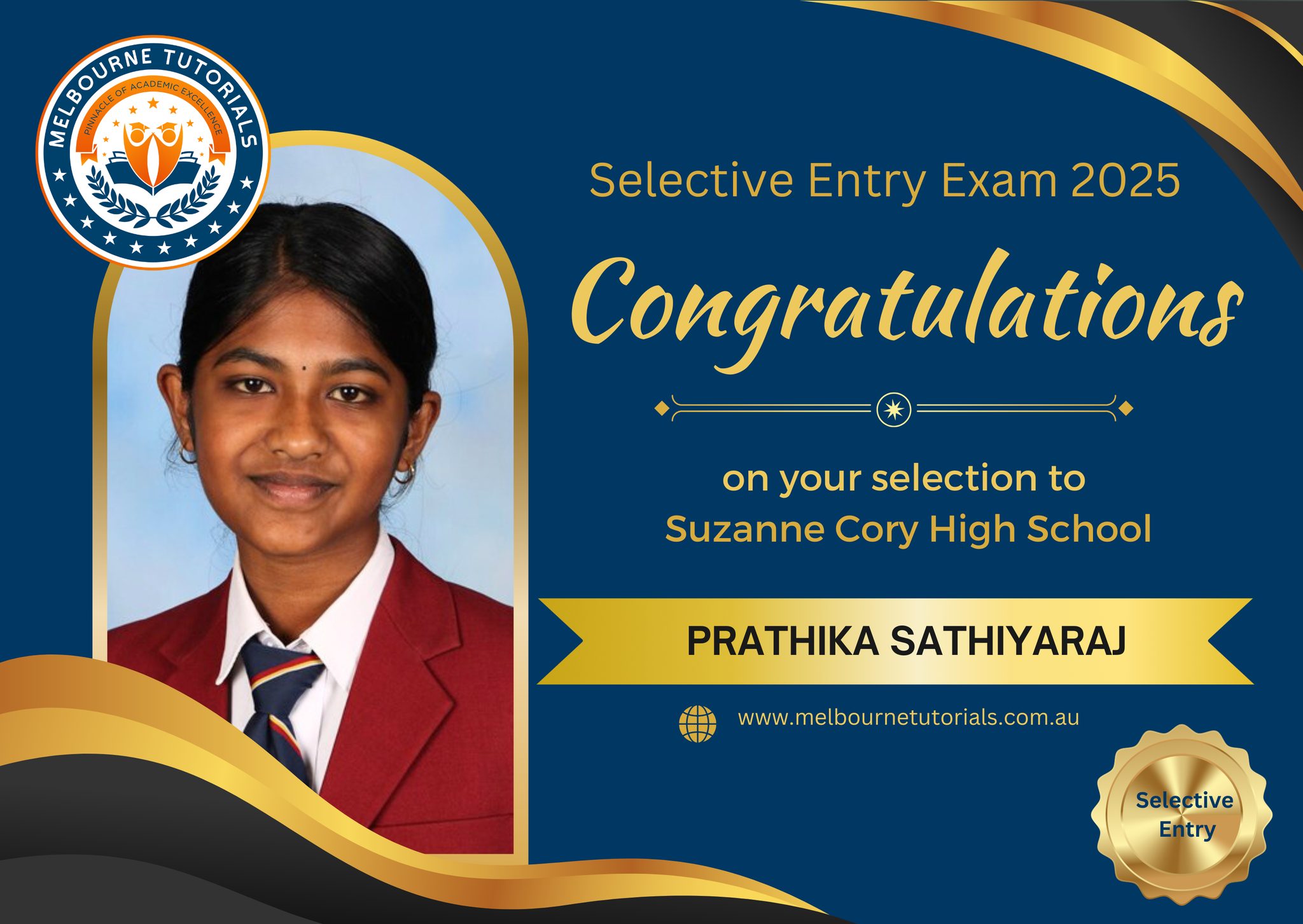 Melbourne - Prathika Sathiyaraj Suzanne Cory High School – Selective ...