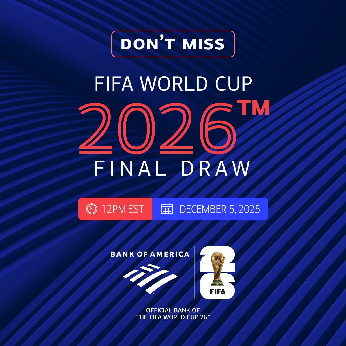 Bank - The wait is over! Tune in to the FIFA World Cup 2026™ Final Draw ...