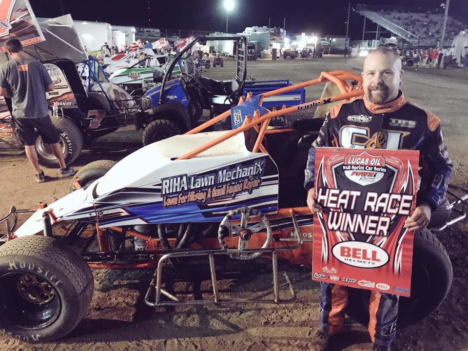 POWRi WAR Sprints - Terry Richards won the Bell Racing USA Heat Race ...