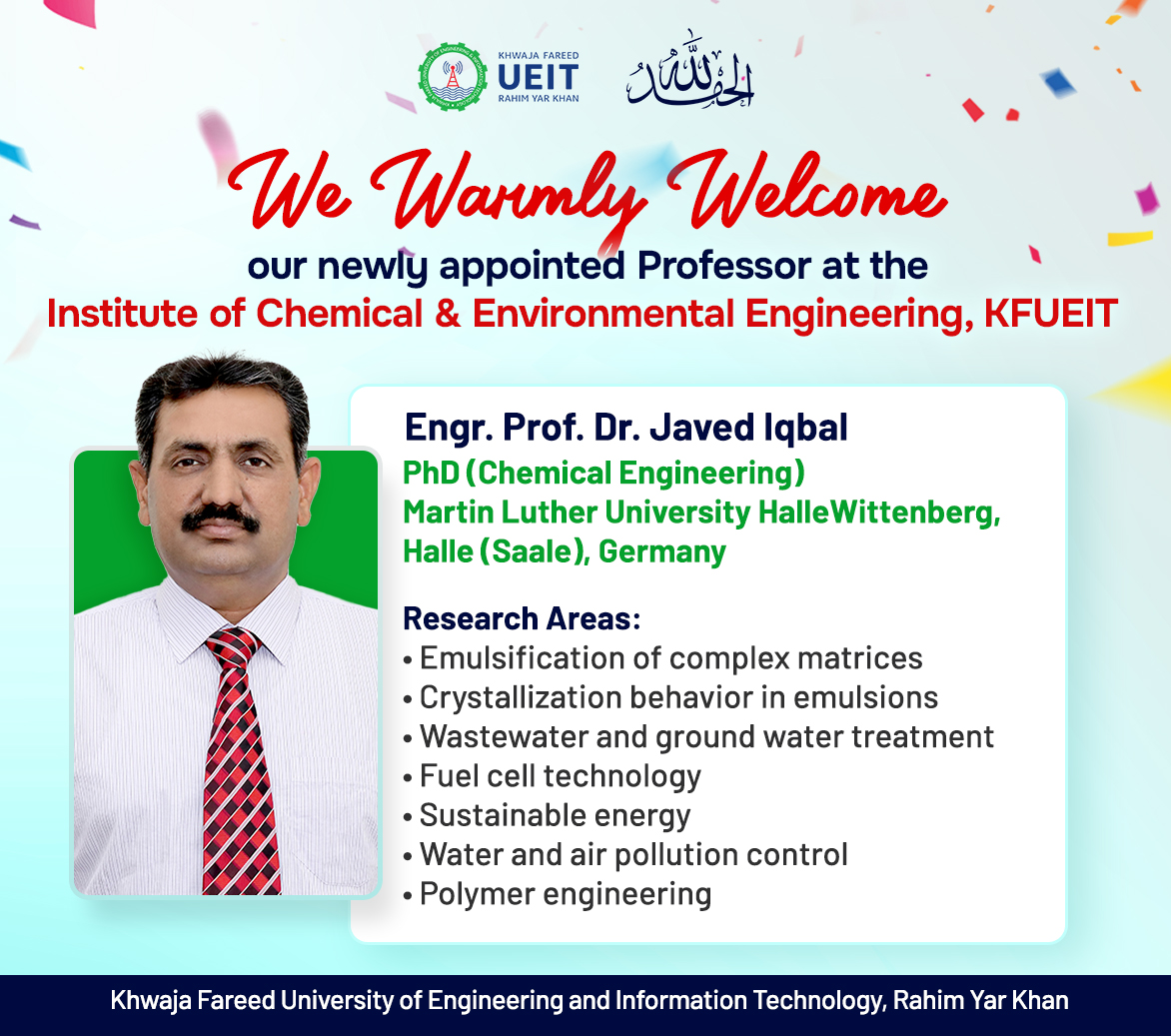 Khwaja - We are delighted to welcome Prof. Engr. Dr. Javed Iqbal as a ...