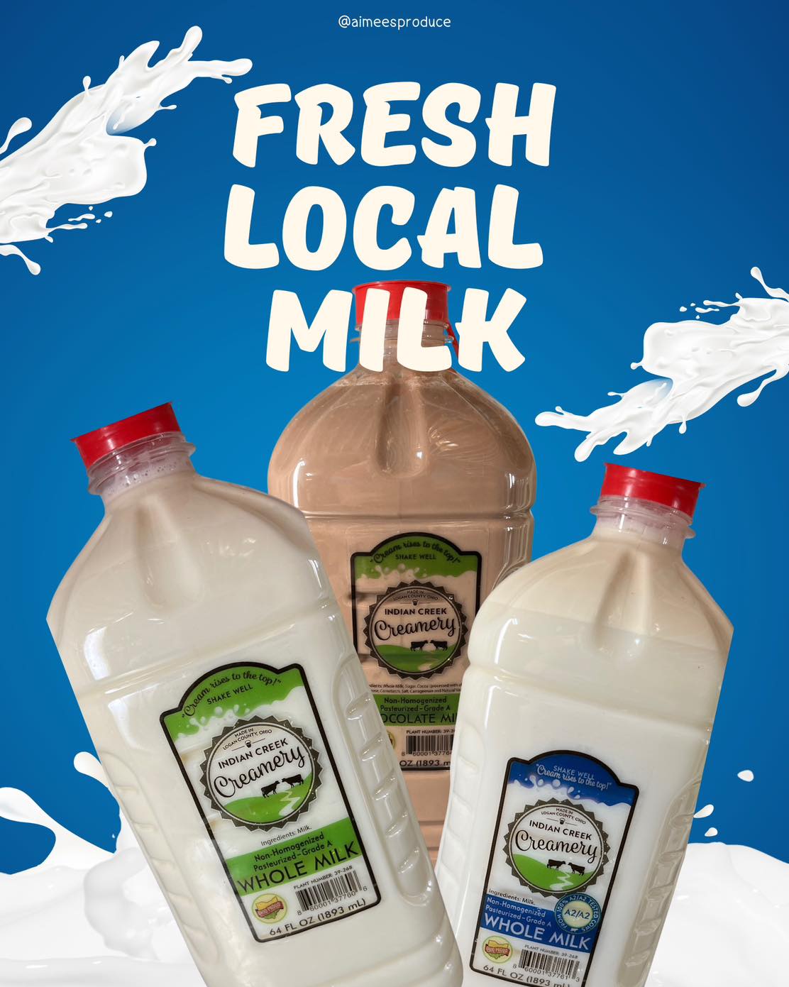 Aimee's Produce - 🥛 Indian Creek Creamery Milk Available... | Facebook