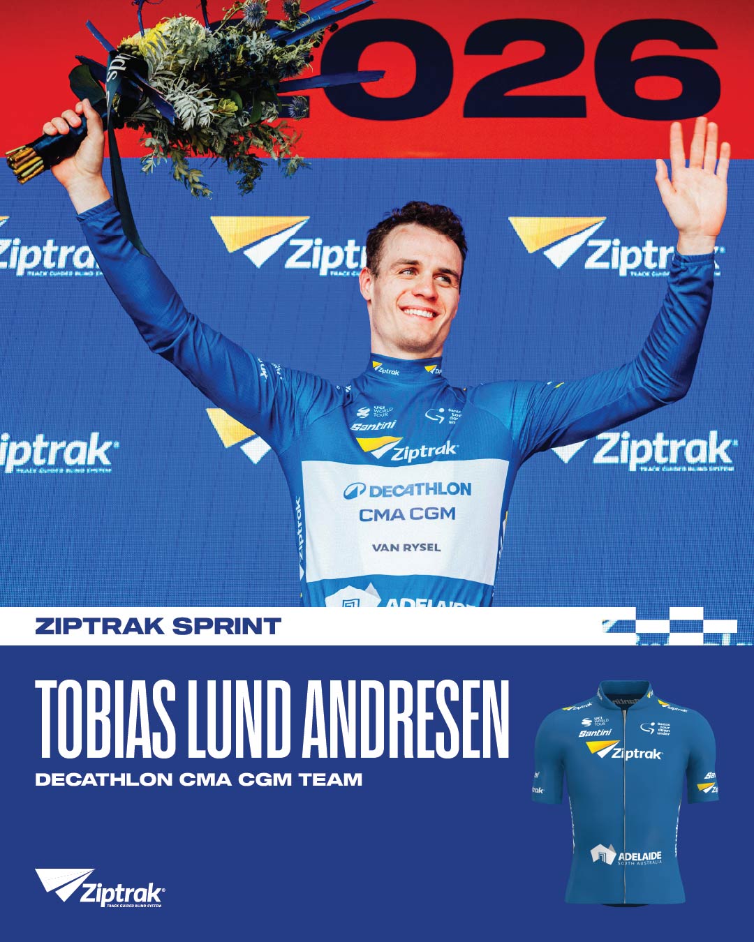 💙 Ziptrak Sprint Jersey: Tobias Lund Andresen DECATHLON CMA CGM