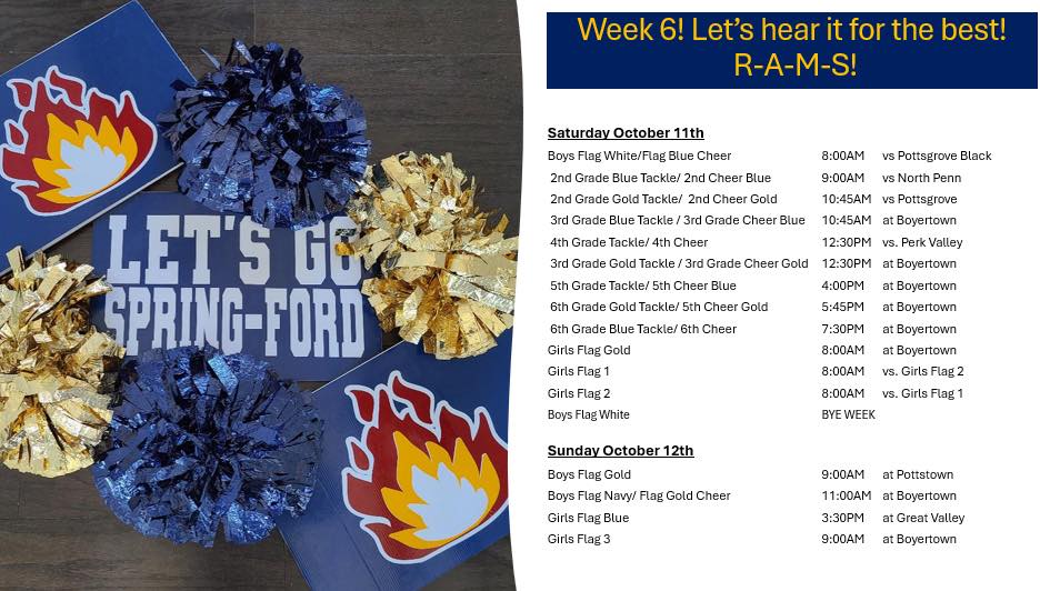 It’s week 6! Let’s go... - Spring-Ford Youth Football & Cheer | Facebook