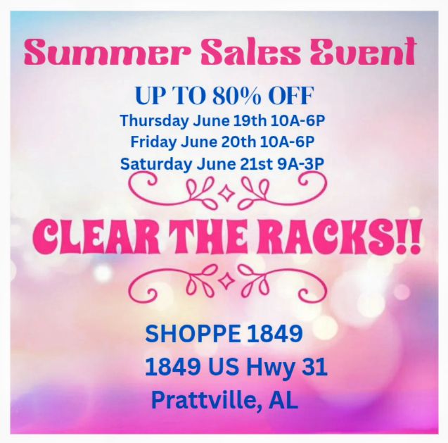 CLEAR THE RACKS SUMMER SALES EVENT