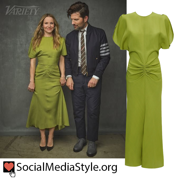 green emerald velvet dress Kristen Midi Smock Dress In Green Linen Blend  St Frock