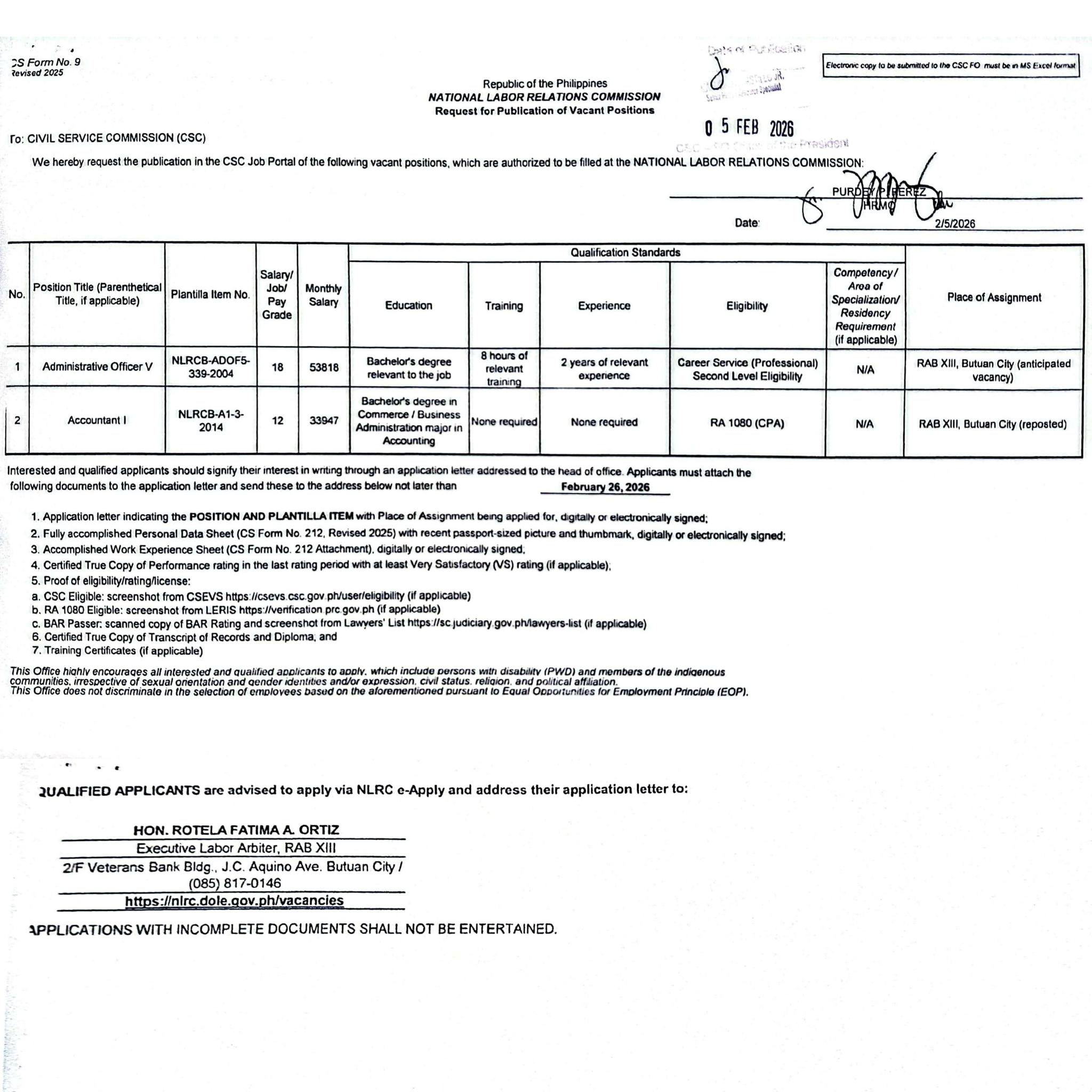 Butuan - 𝗨 𝗥 𝗚 𝗘 𝗡 𝗧 𝗛 𝗜 𝗥 𝗜 𝗡 𝗚 NLRC RAB XIII - Butuan City The ...