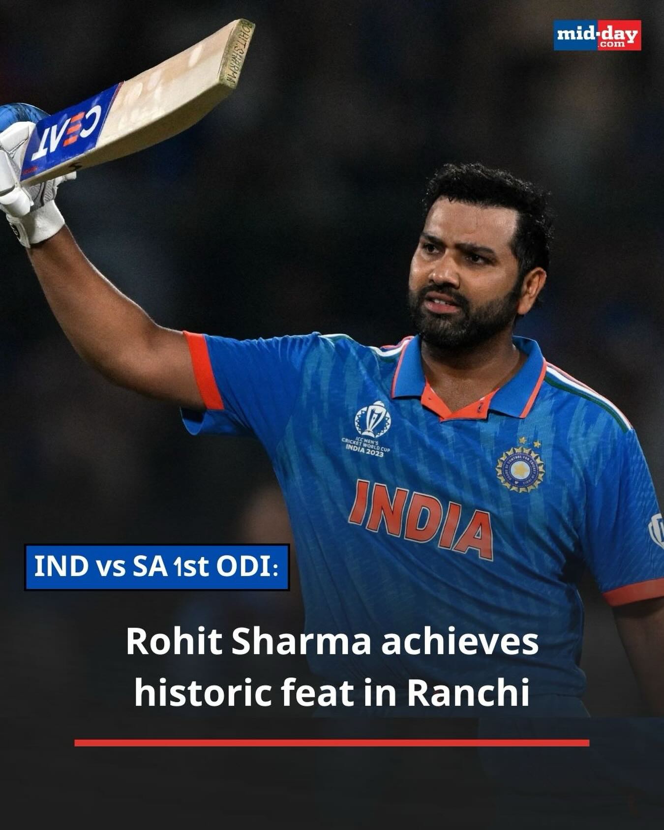MiD - India captain Rohit Sharma smashed his way into the record books ...