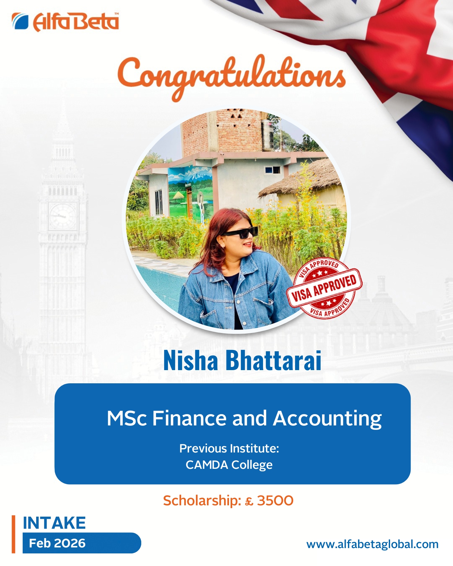 Alfa - Congratulations to our student Nisha Bhattarai on securing UK ...