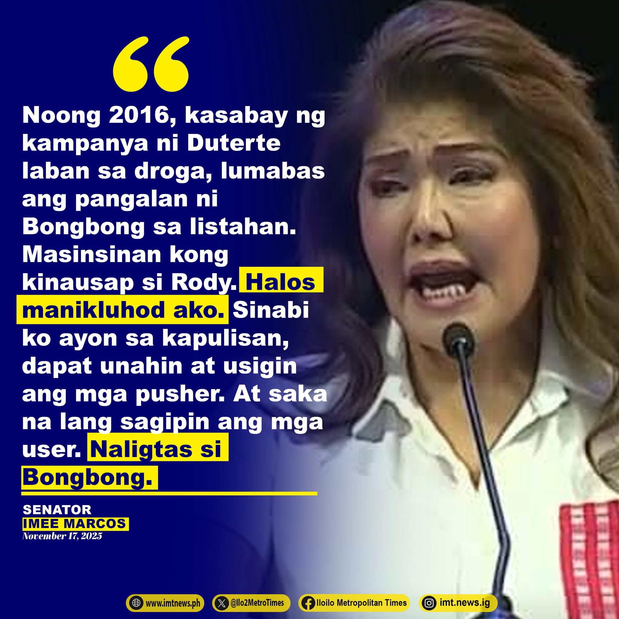 Iloilo - PWEDE GALI MADALA SA LUHOD LUHOD? Senator Imee Marcos on ...