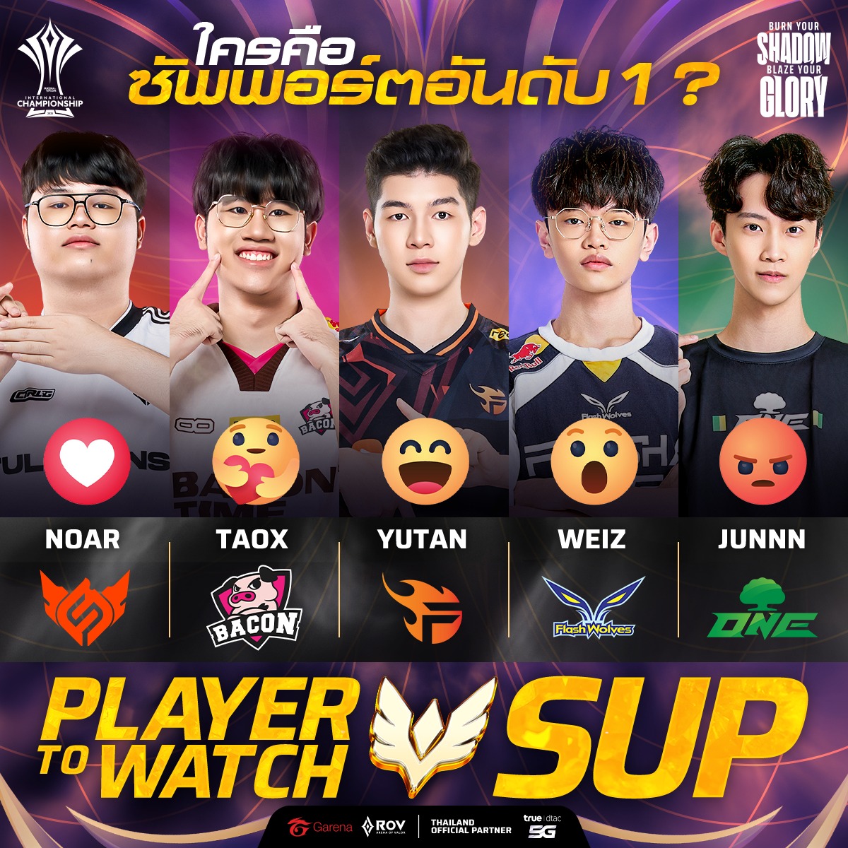 Garena - คุณคิดว่าใครคือผู้เล่นซัพพอร์ตอันดับ 1 ของ RoV ⁉️ โหวตเลย!👇 ...