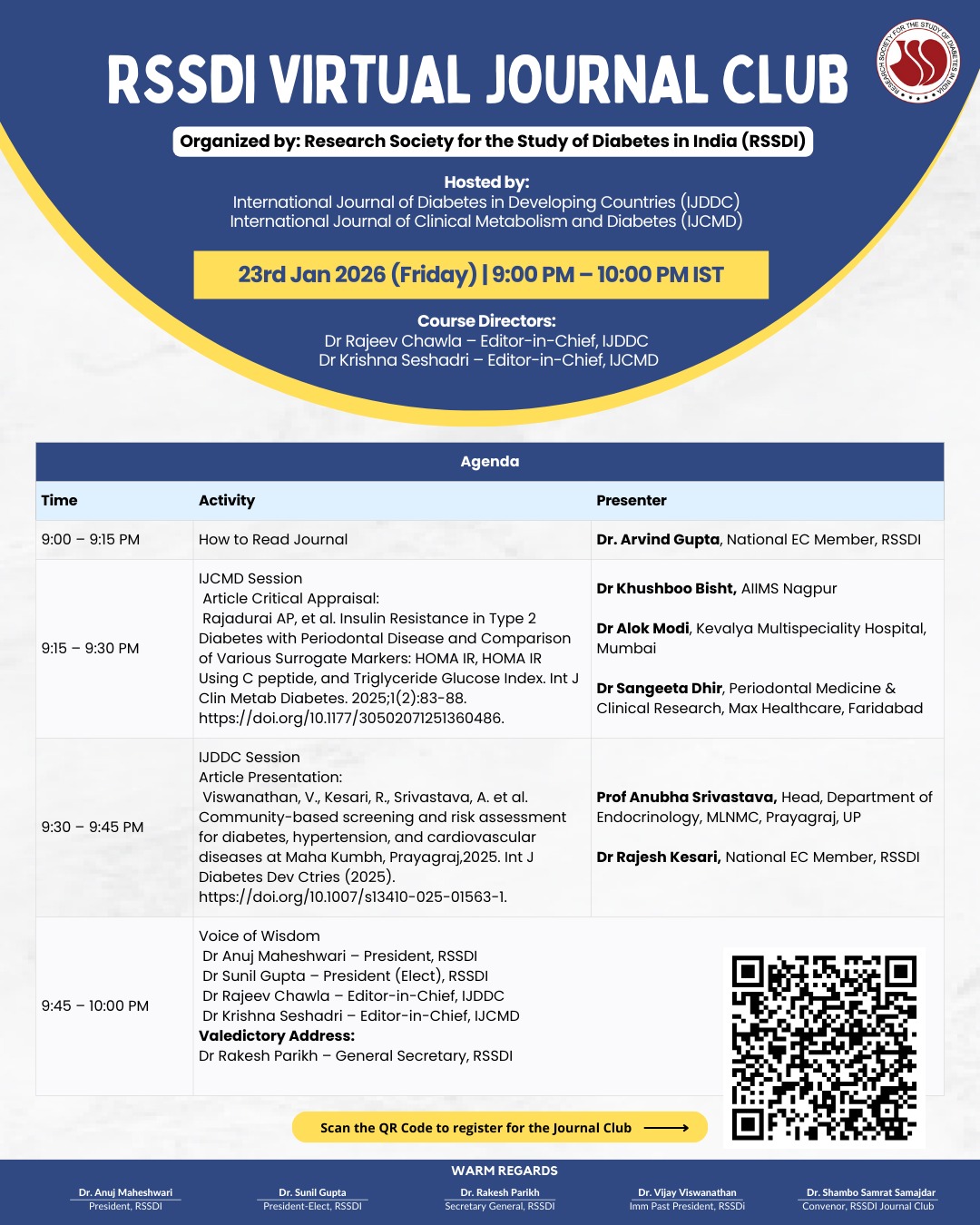 📚 RSSDI Virtual Journal Club – Join Us Live! Stay updated with the ...