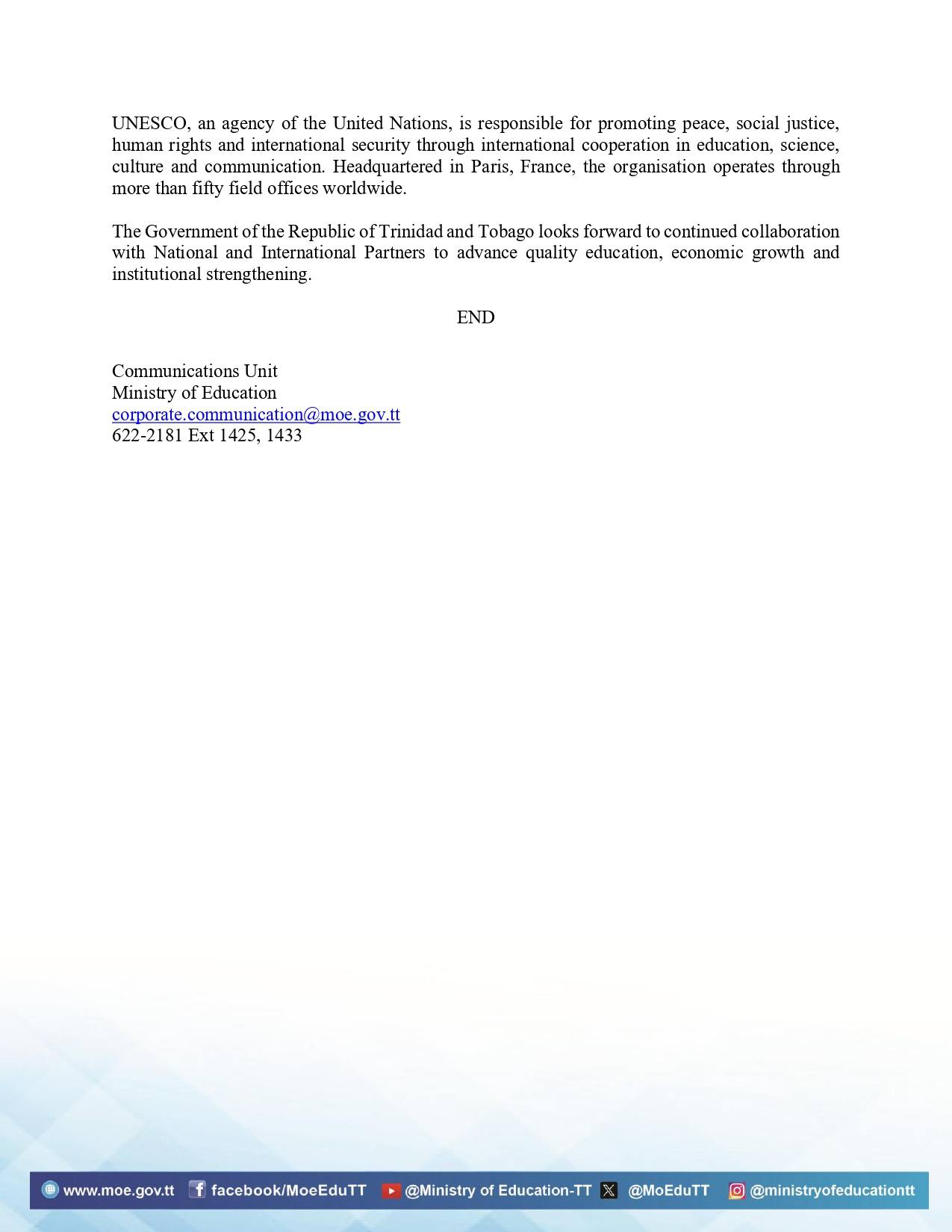 Media Release Appointment... - Ministry of Education - TT | Facebook