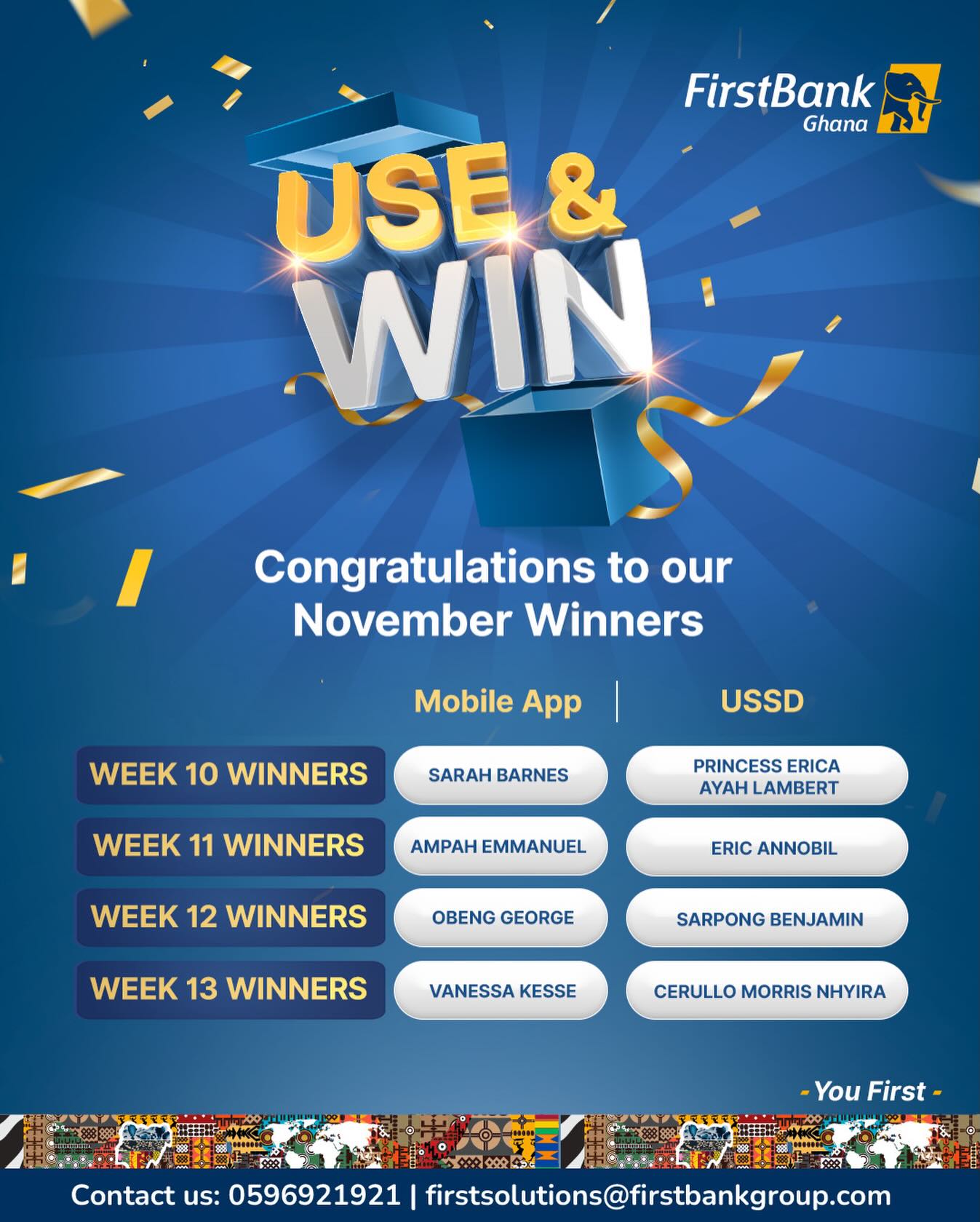 Congratulations to all our lucky... - First Bank Ghana | Facebook