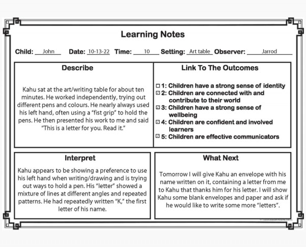 Aussie - Learning Notes - Observation Template The Learning Notes ...