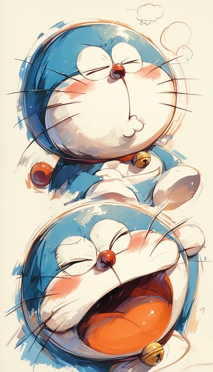 Cartoons, - 哆啦A夢—奇奇怪怪的風格 #嘗試一個新look #哆啦a夢 #叮噹貓 #藍胖子 #治癒系插畫 #手機壁紙 #全屏壁紙 ...