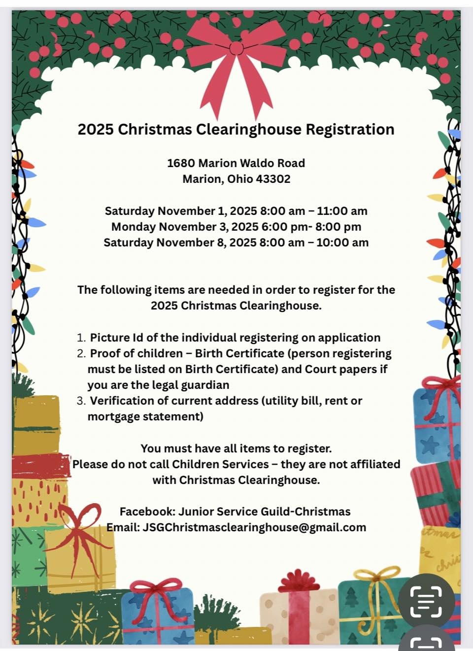 Junior Service Guild-Christmas Clearinghouse | Marion OH