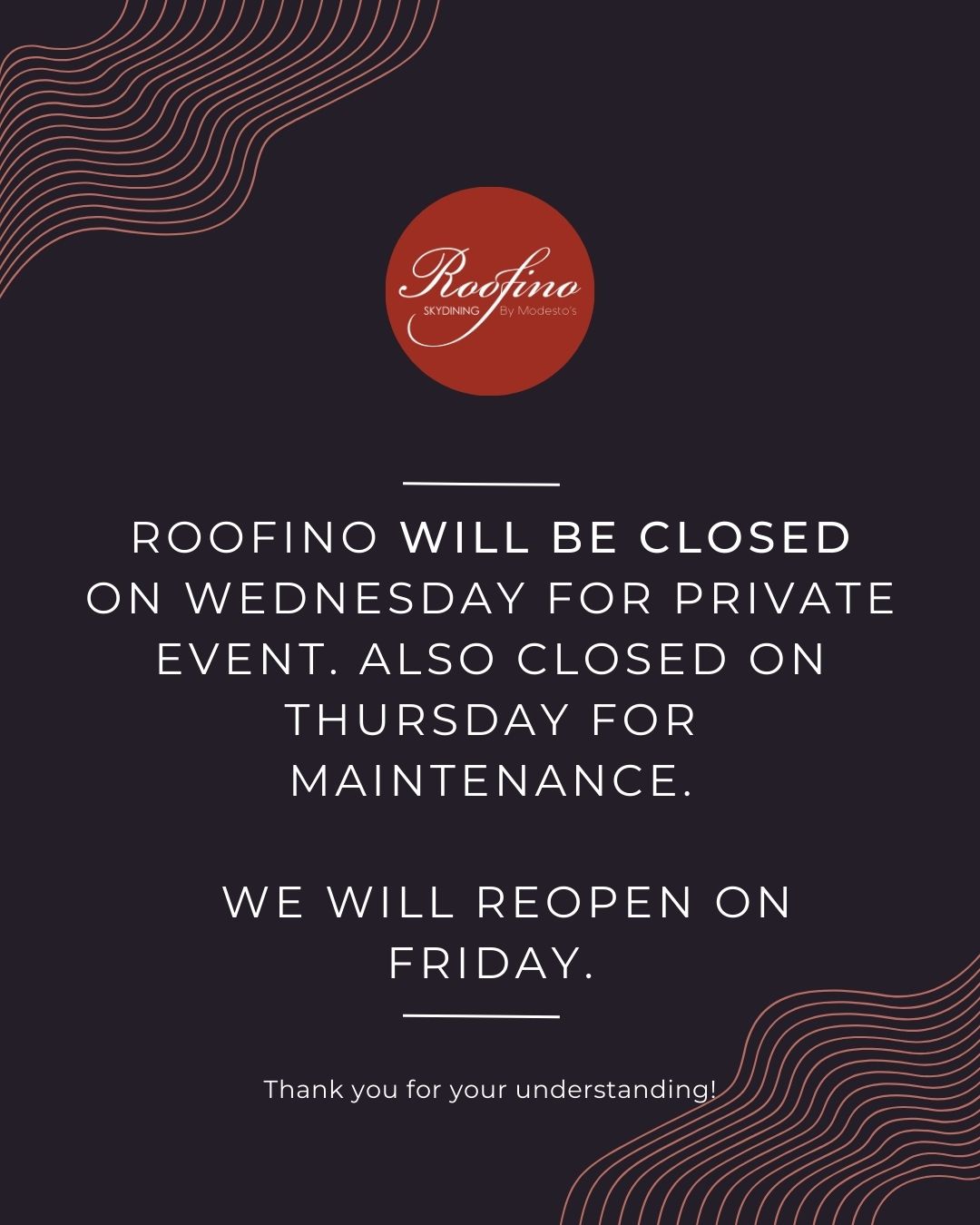 📌 Notice of Temporary Closure Roofino... - Roofino Skydining | Facebook