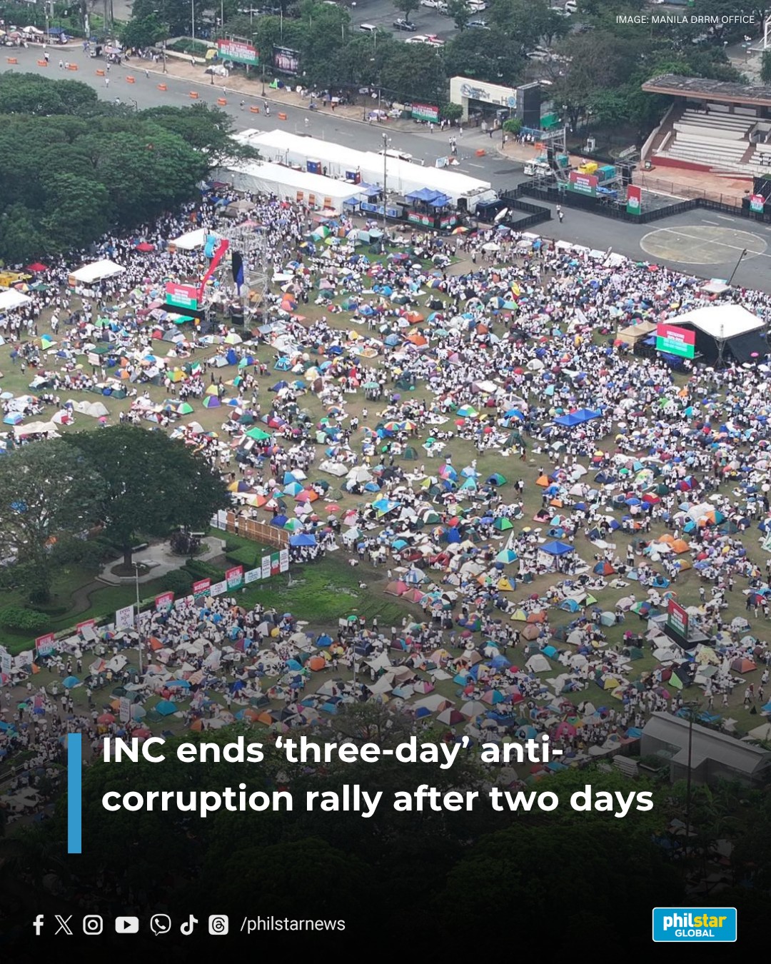 Philstar.com - INC RALLY CUT SHORT Philippines-based church Iglesia Ni ...