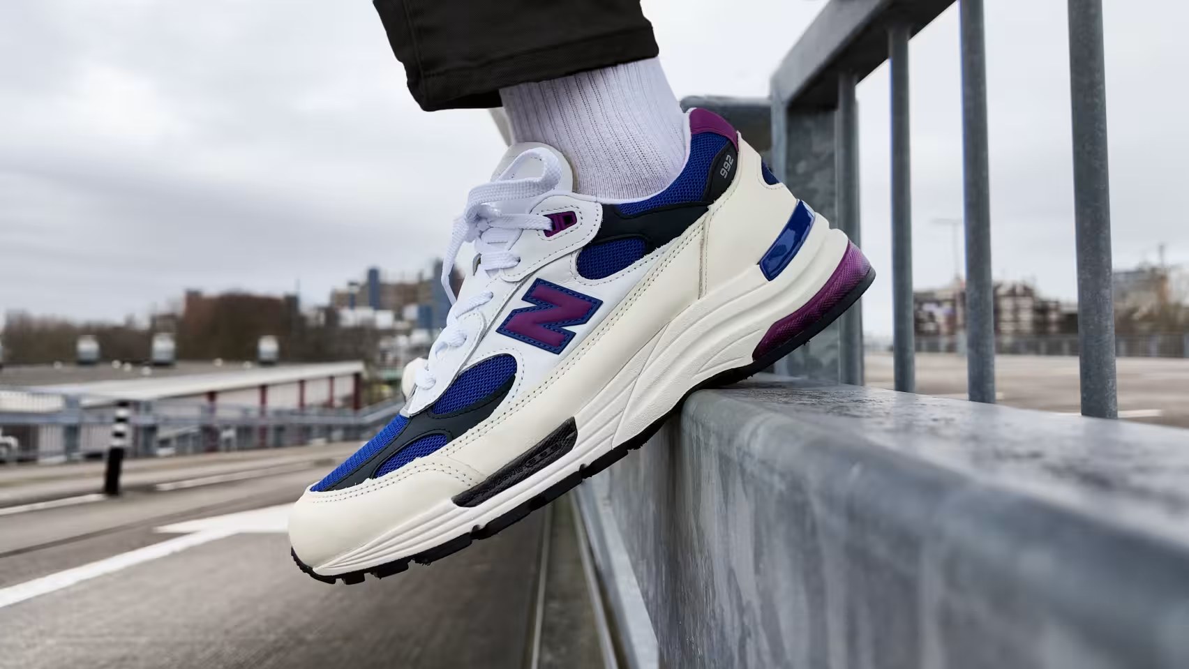 New Balance 992 White/Team Royal/Purple Fuchsia Made in USA