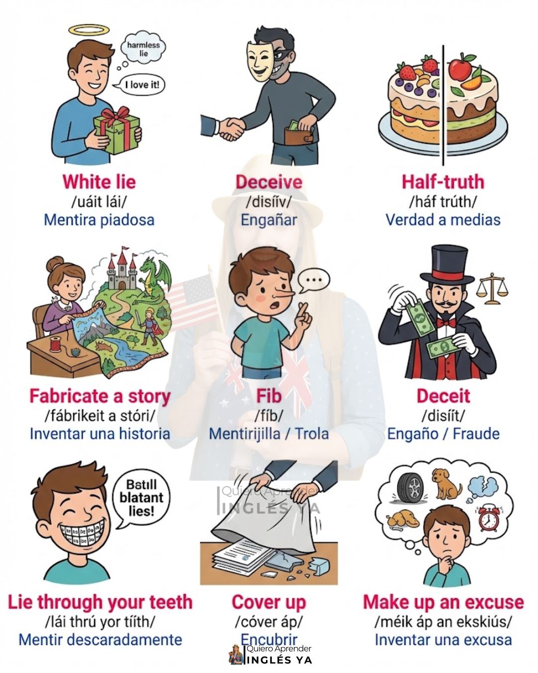 🤥 Vocabulario en inglés con... - Quiero Aprender Inglés Ya | Facebook