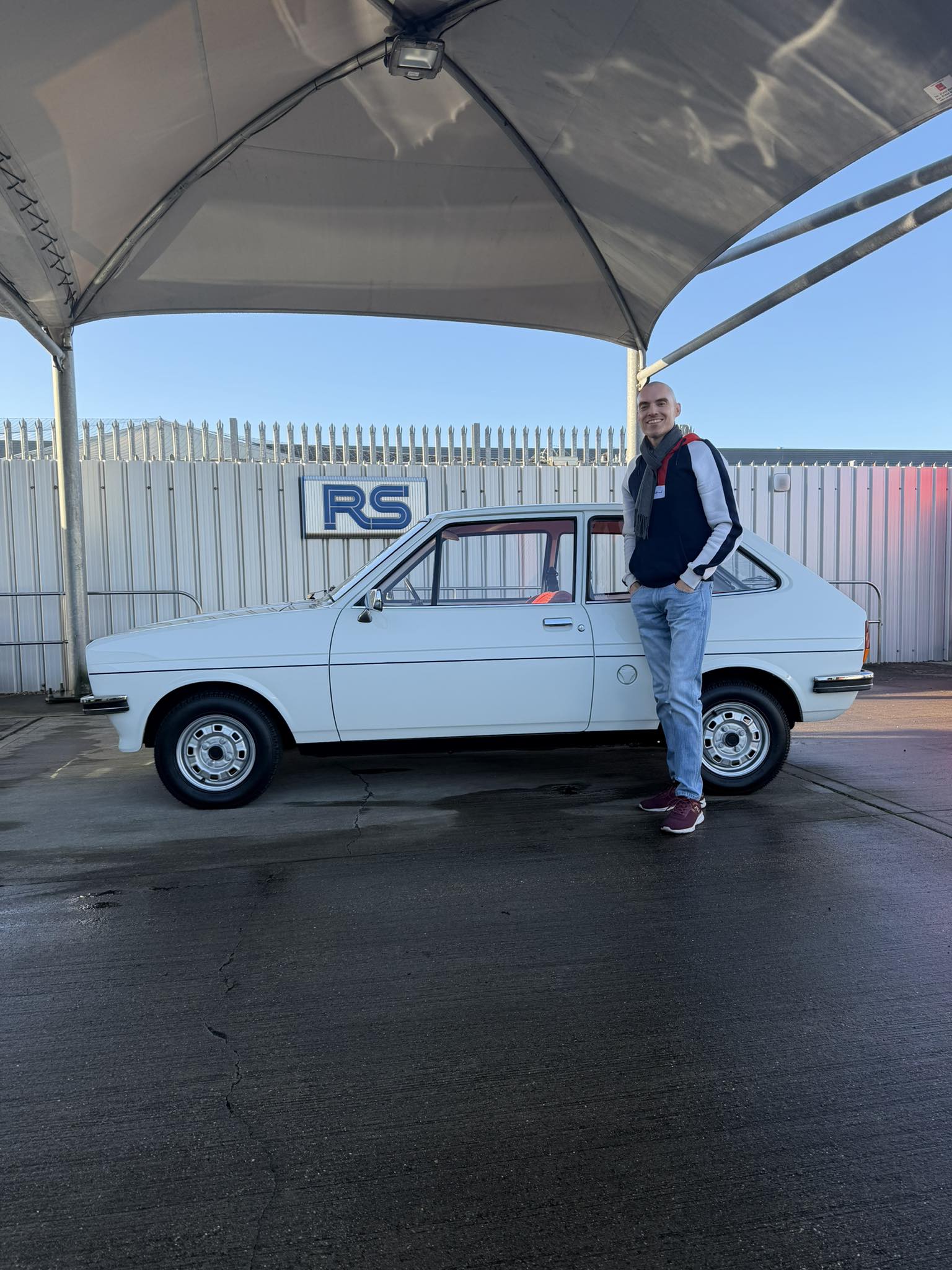 Here is Steve with his mind blowing Mk1 Ford Fiesta 1.1 L with