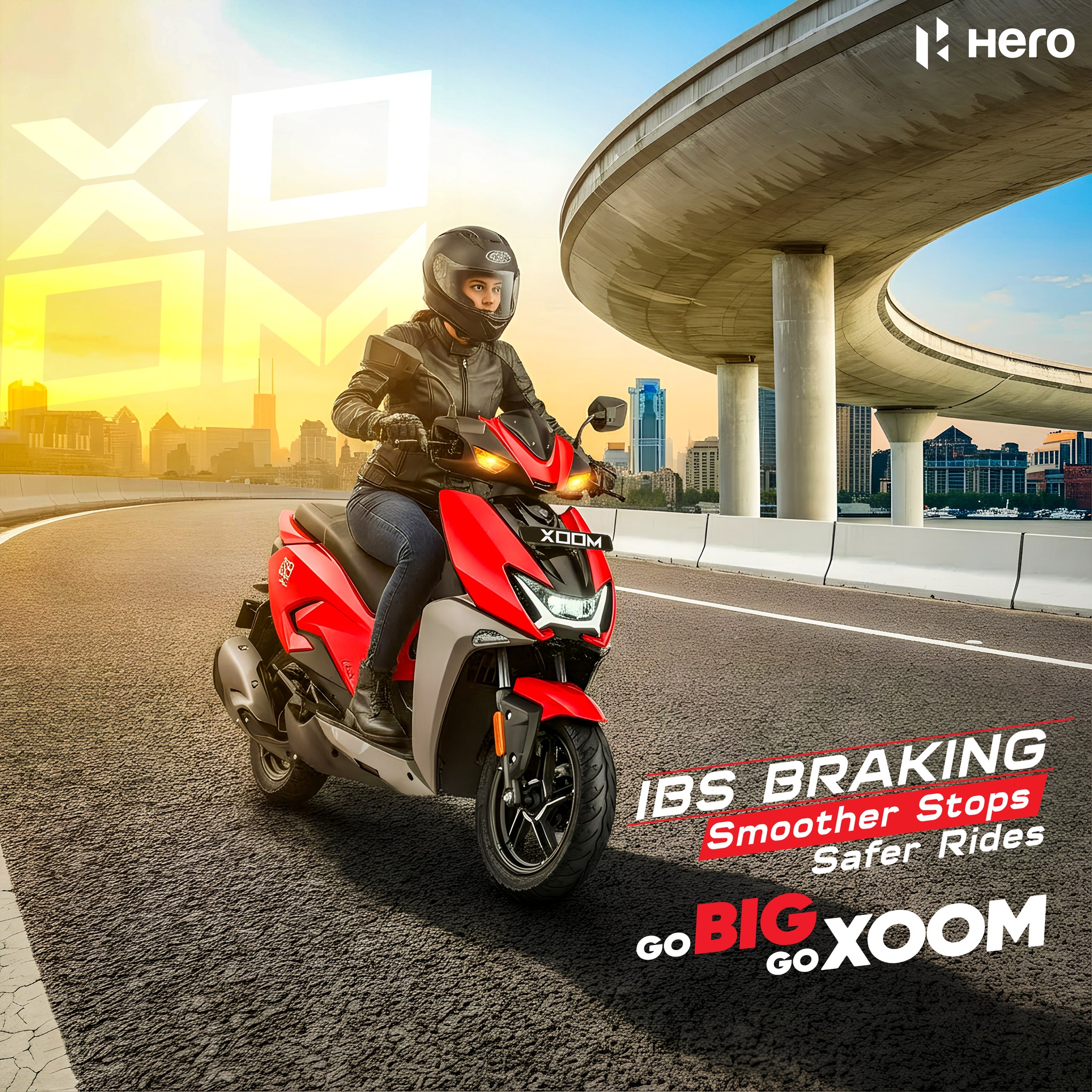 The Hero Xoom with IBS Braking delivers smooth, balanced braking