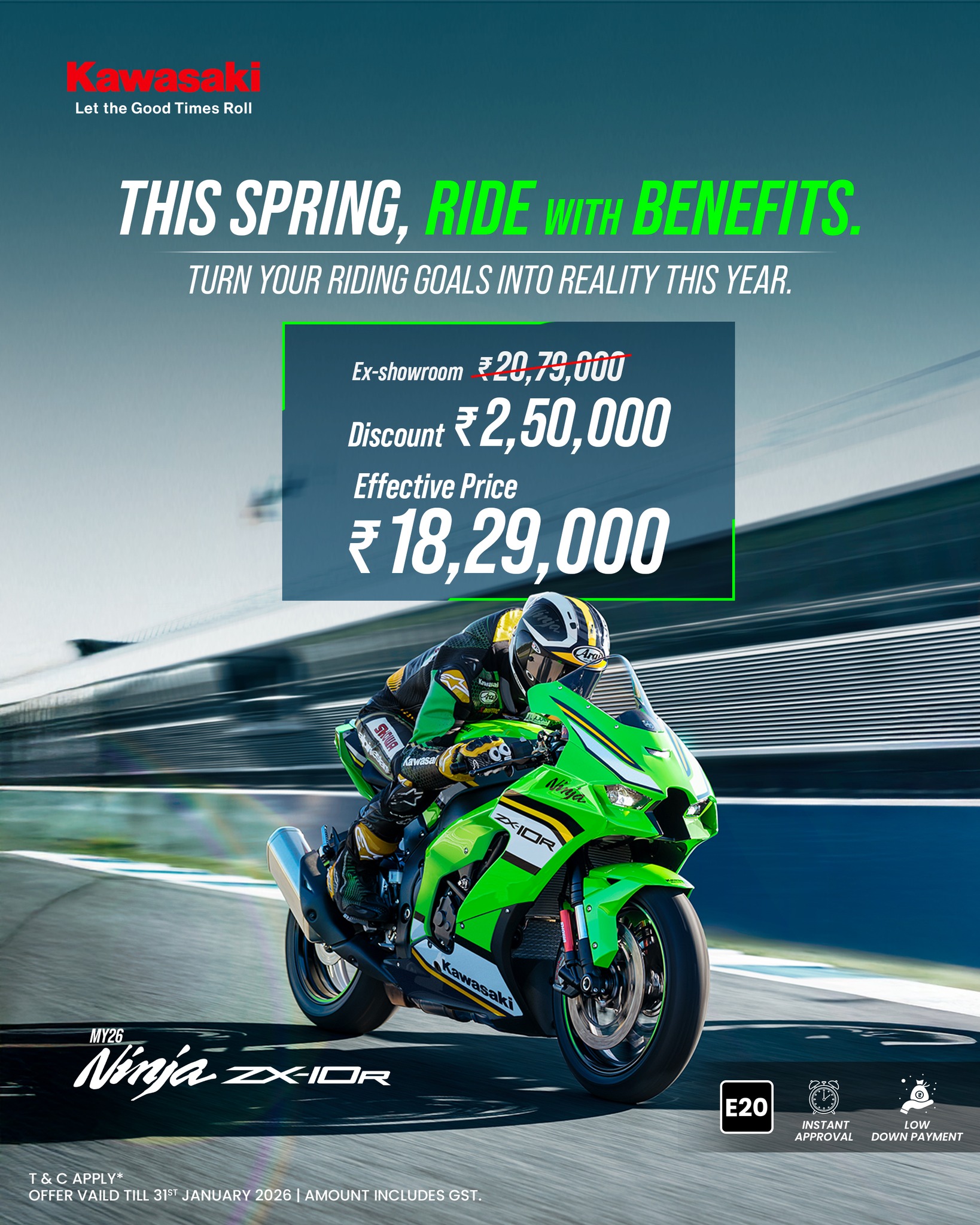 MY26 Ninja ZX-10R — Spring Into Superbike Supremacy. Turn every