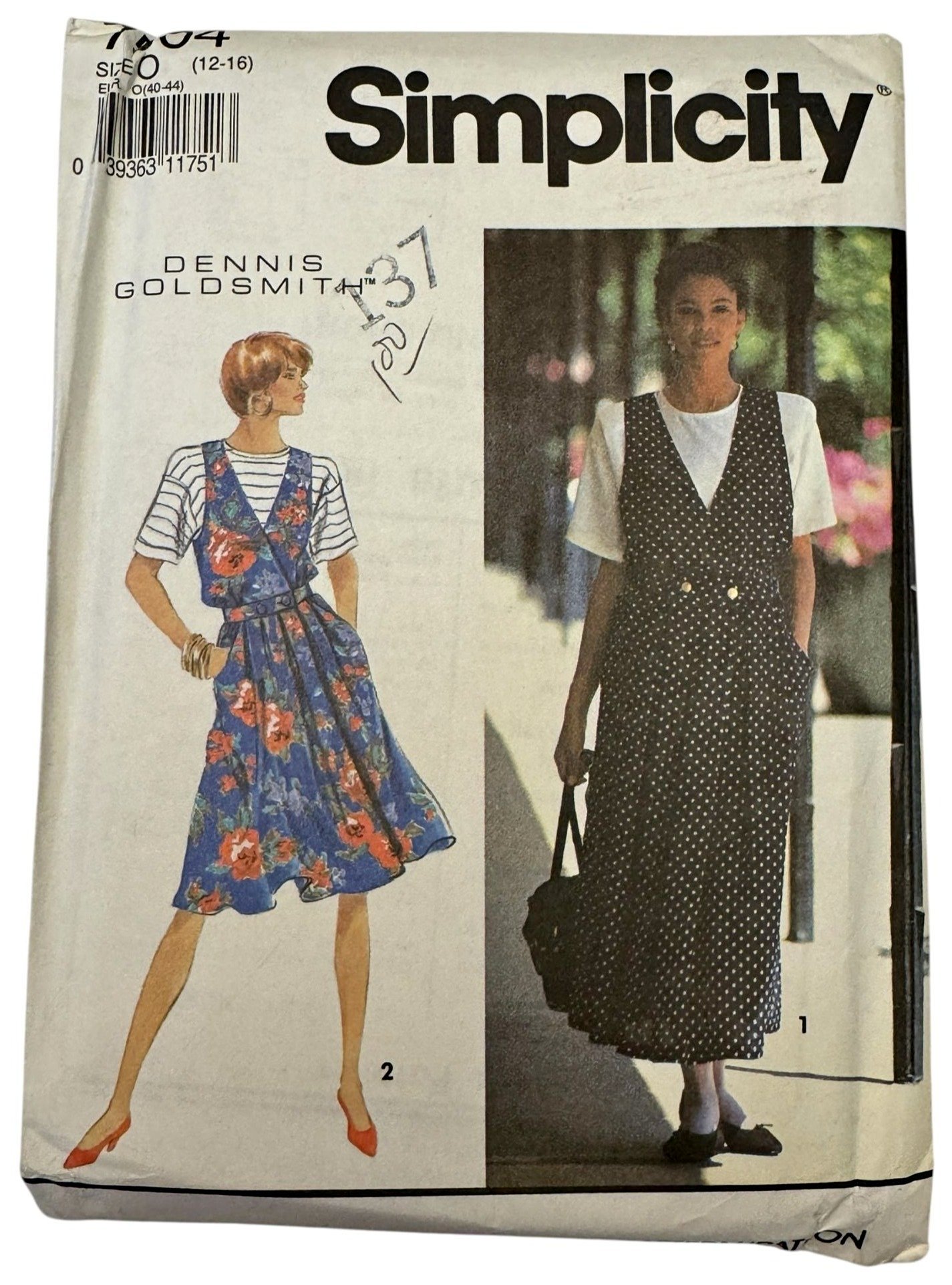 Simplicity Sewing Pattern 7504 Misses Jumper Pullover Tops 1990s ...