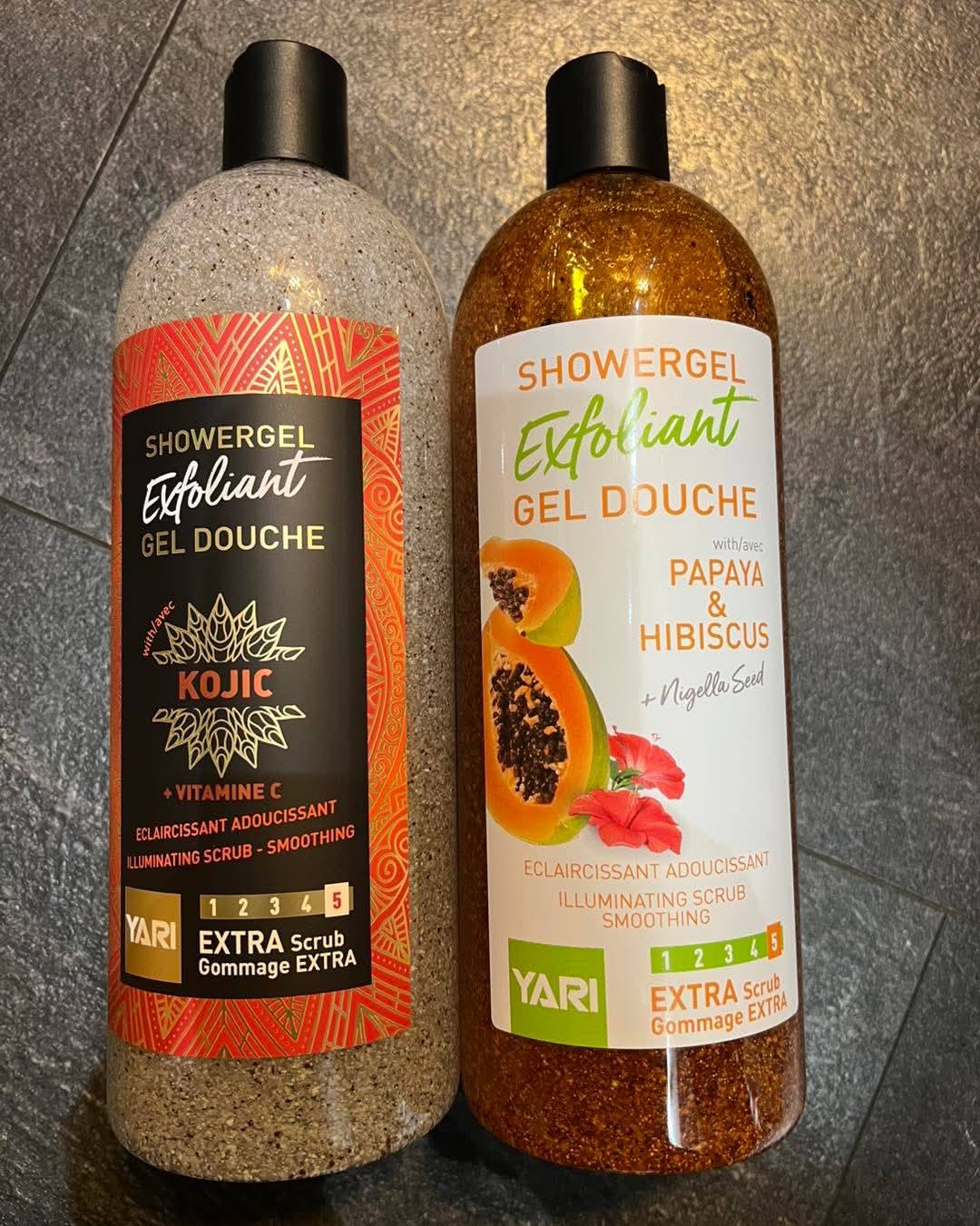 Gel Douche Exfoliant Papaye & Hibiscus Yari - 1000ml - Éclaircissant Et Hydratant