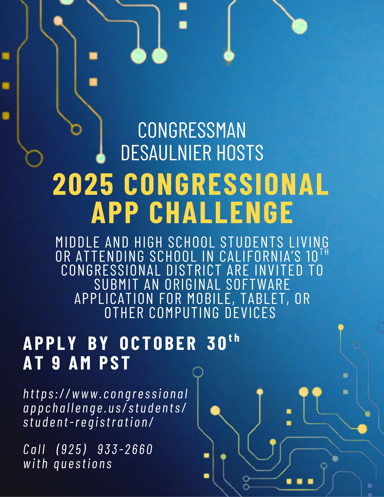 Rep. - Exciting news – the 2025 Congressional App Challenge is now open ...