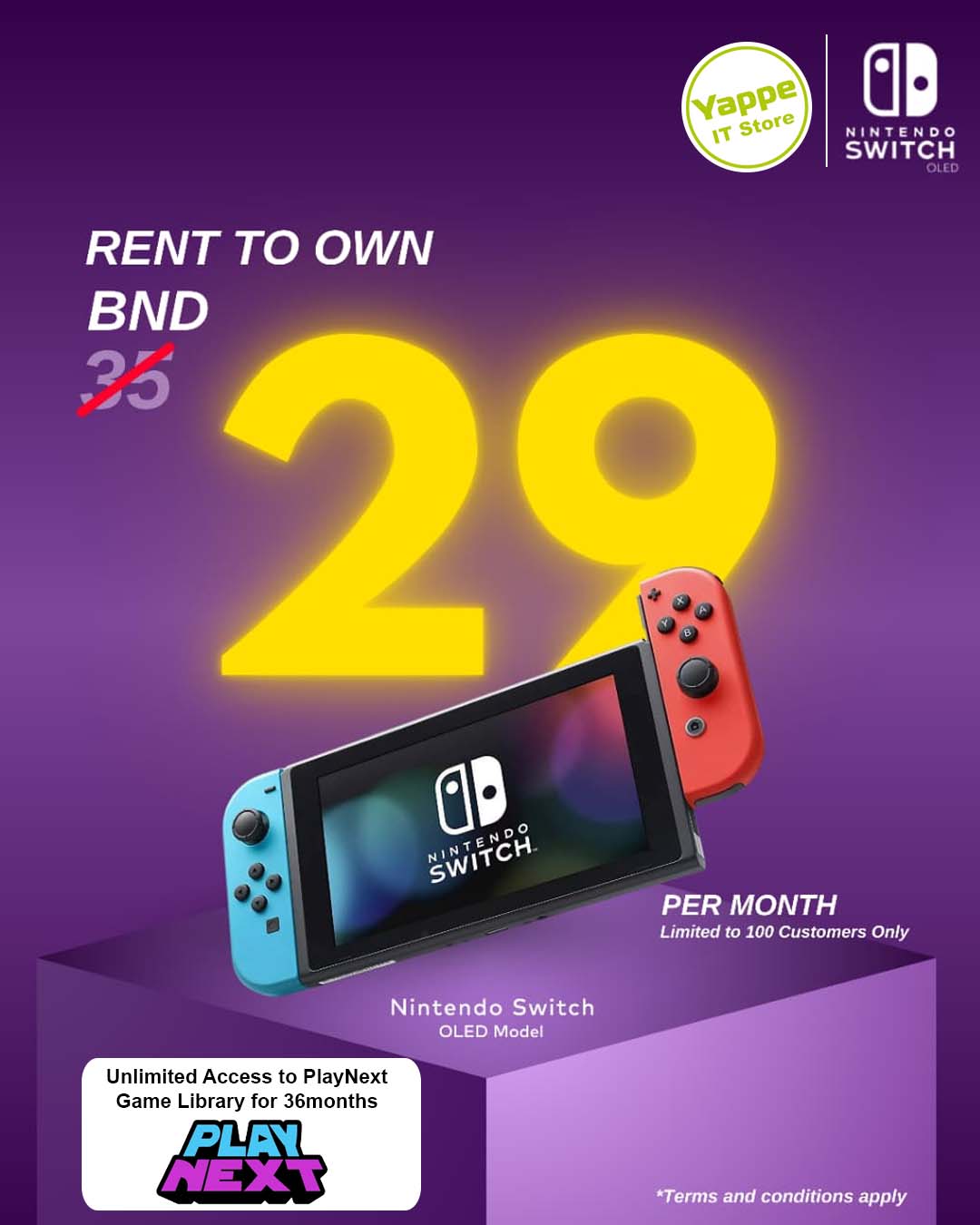 Level up your setup for just $29! Rent-To-Own the Nintendo Switch