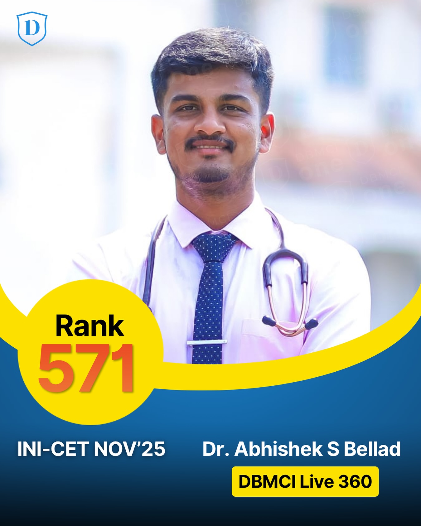DBMCI - Congratulations to Dr. Abhishek S Bellad for securing Rank 571 ...