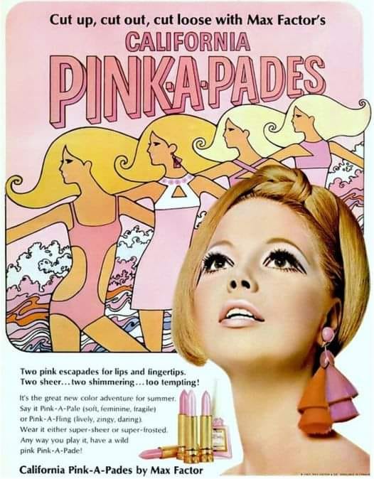 Max Factor Geminesse Lipsticks in white and nugget cases, 1966