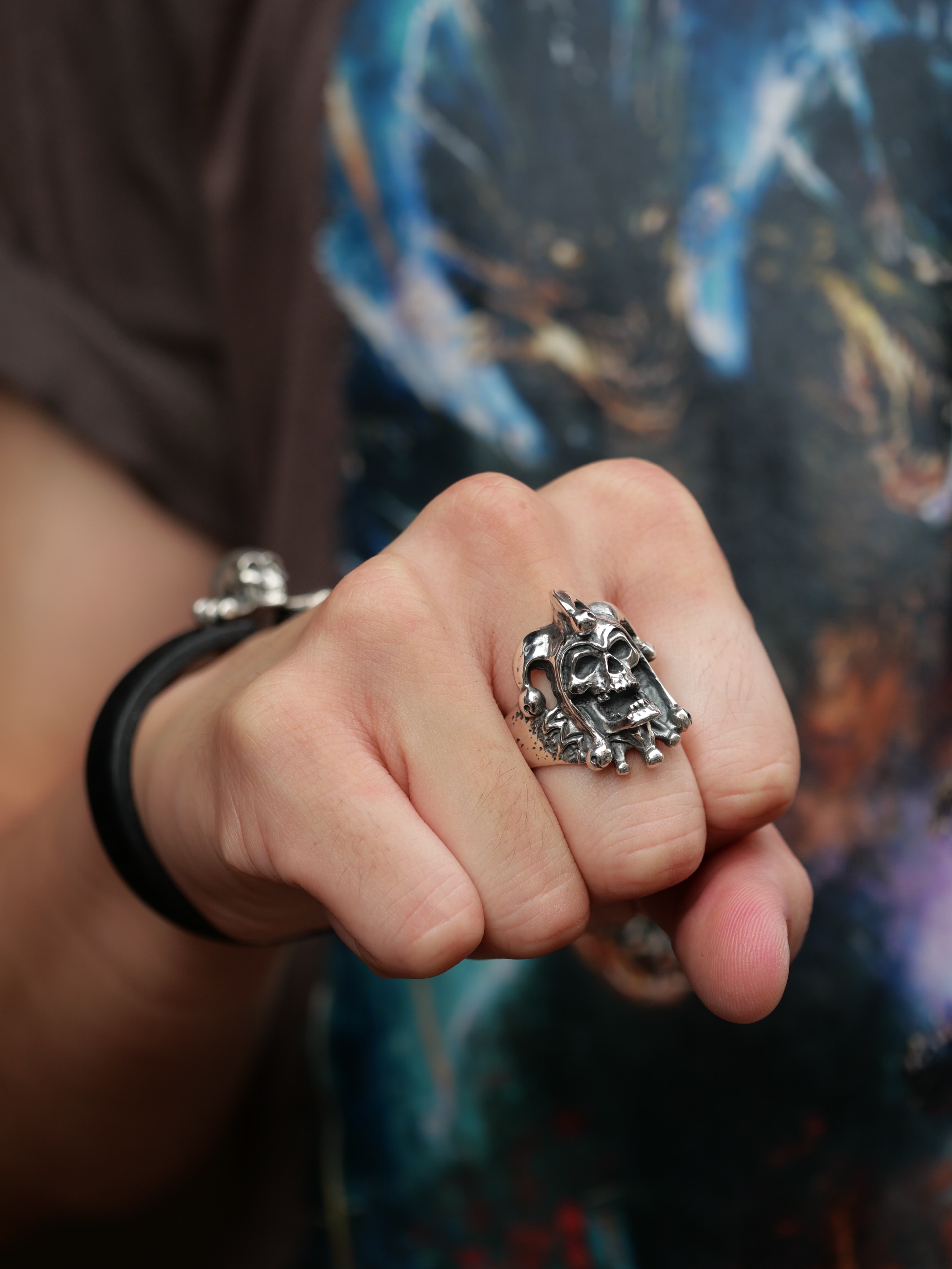 Crazy - HIDE YOUR FACE RING & Bone Hand Ring ? HIDE YOUR FACE 
