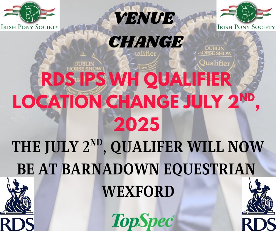 Irish - JUST TO NOTE THERE HAS BEEN A CHANGE OF VENUE FOR THE LAST RDS ...