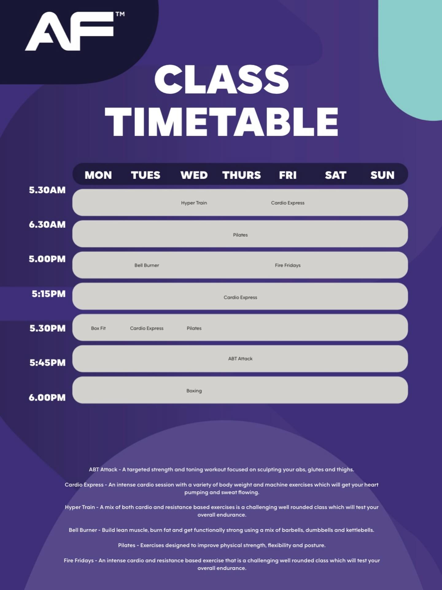 Anytime - AF Rocklea 2026 TIMETABLE UPDATE 🚨 Our 2026 Class Timetable ...