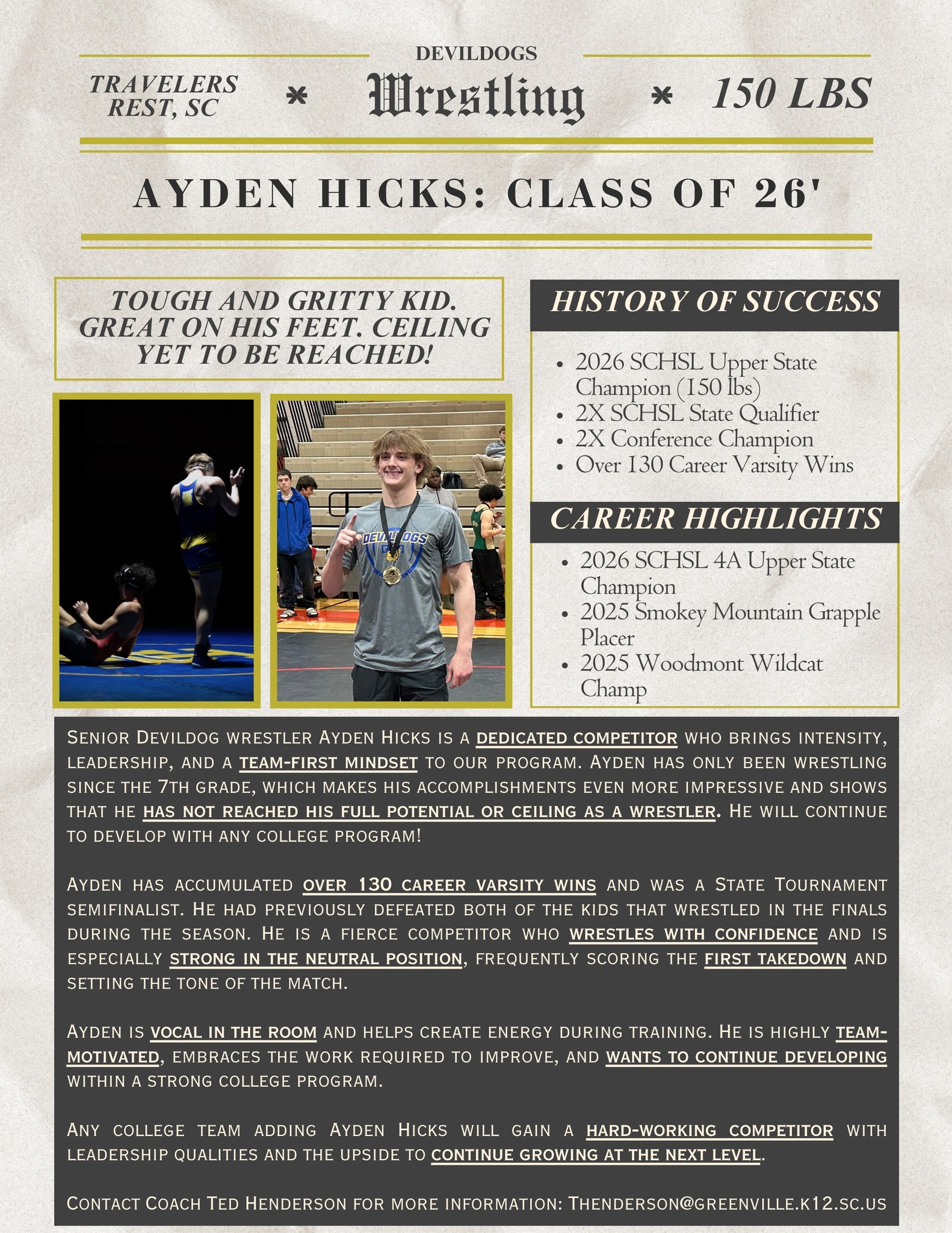 COLLEGE COACHES: 2 More Travelers Rest High School Wrestlers are